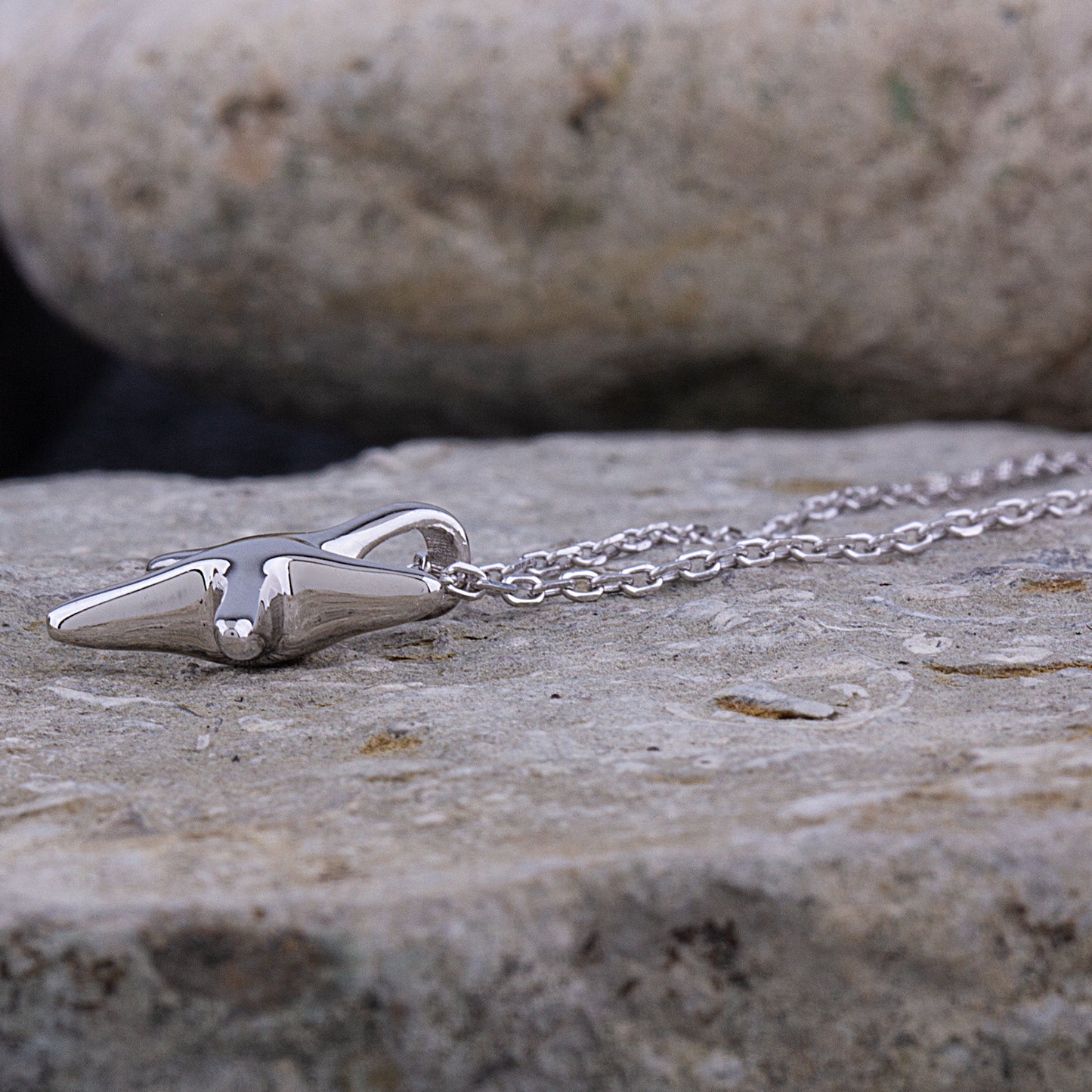 Sterling Silver Starfish Pendant on Necklace - NTP012S