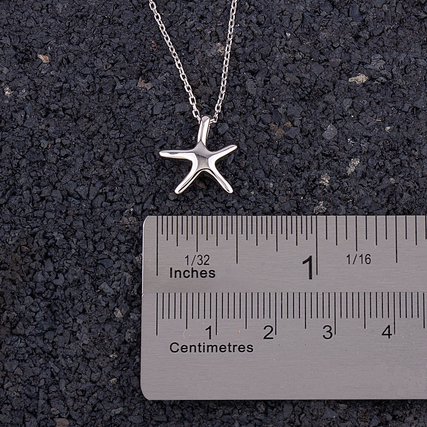 Sterling Silver Starfish Pendant on Necklace - NTP012S
