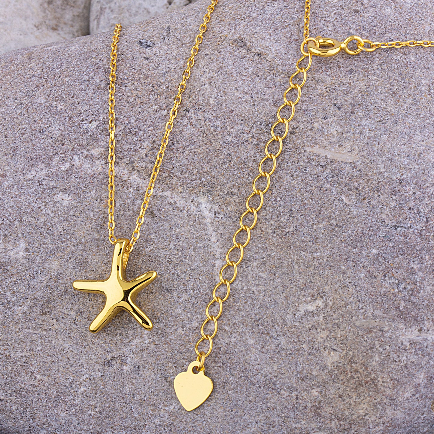 Sterling Silver Yellow Starfish Pendant on Necklace - NTP012YG