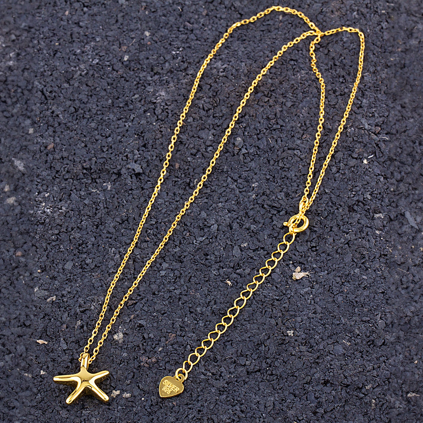 Sterling Silver Yellow Starfish Pendant on Necklace - NTP012YG