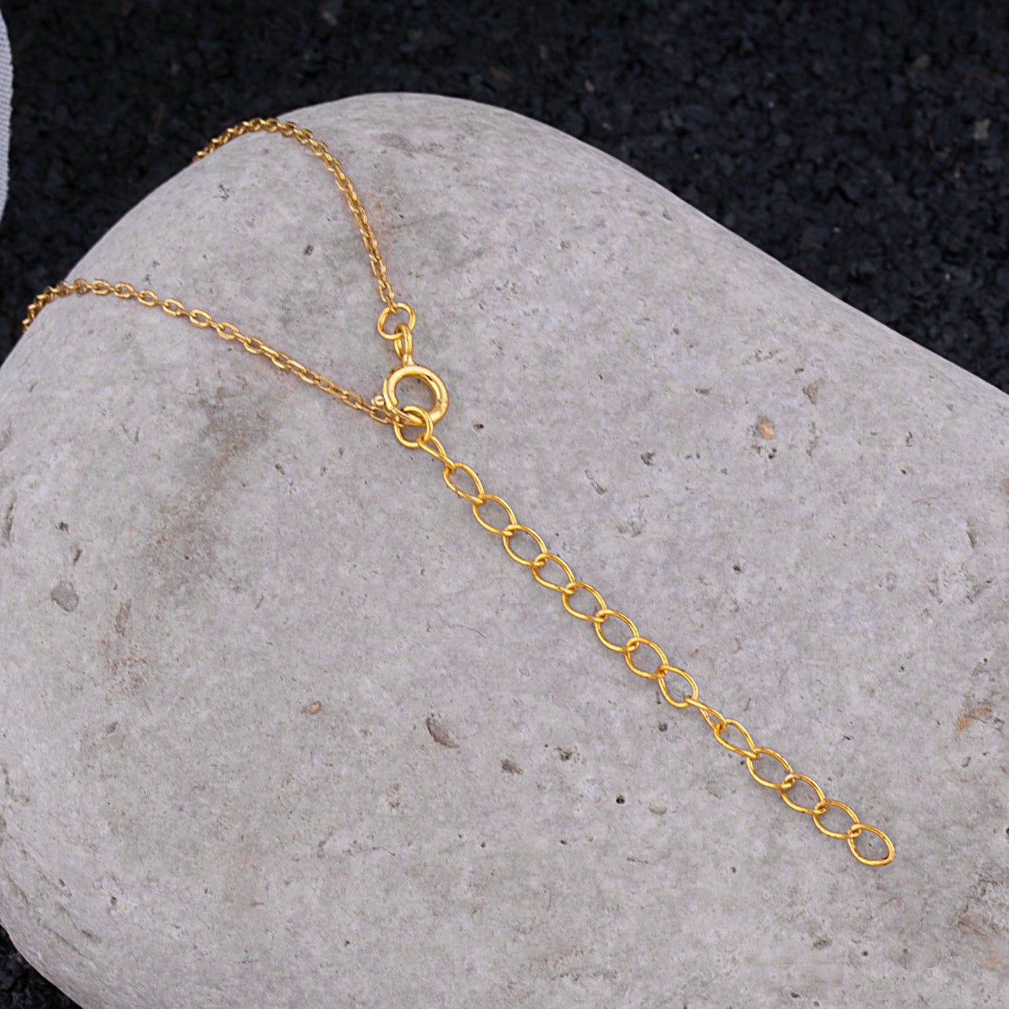 Yellow Gold Sterling Silver Fan Disc Pendant Necklace - NTP024YG