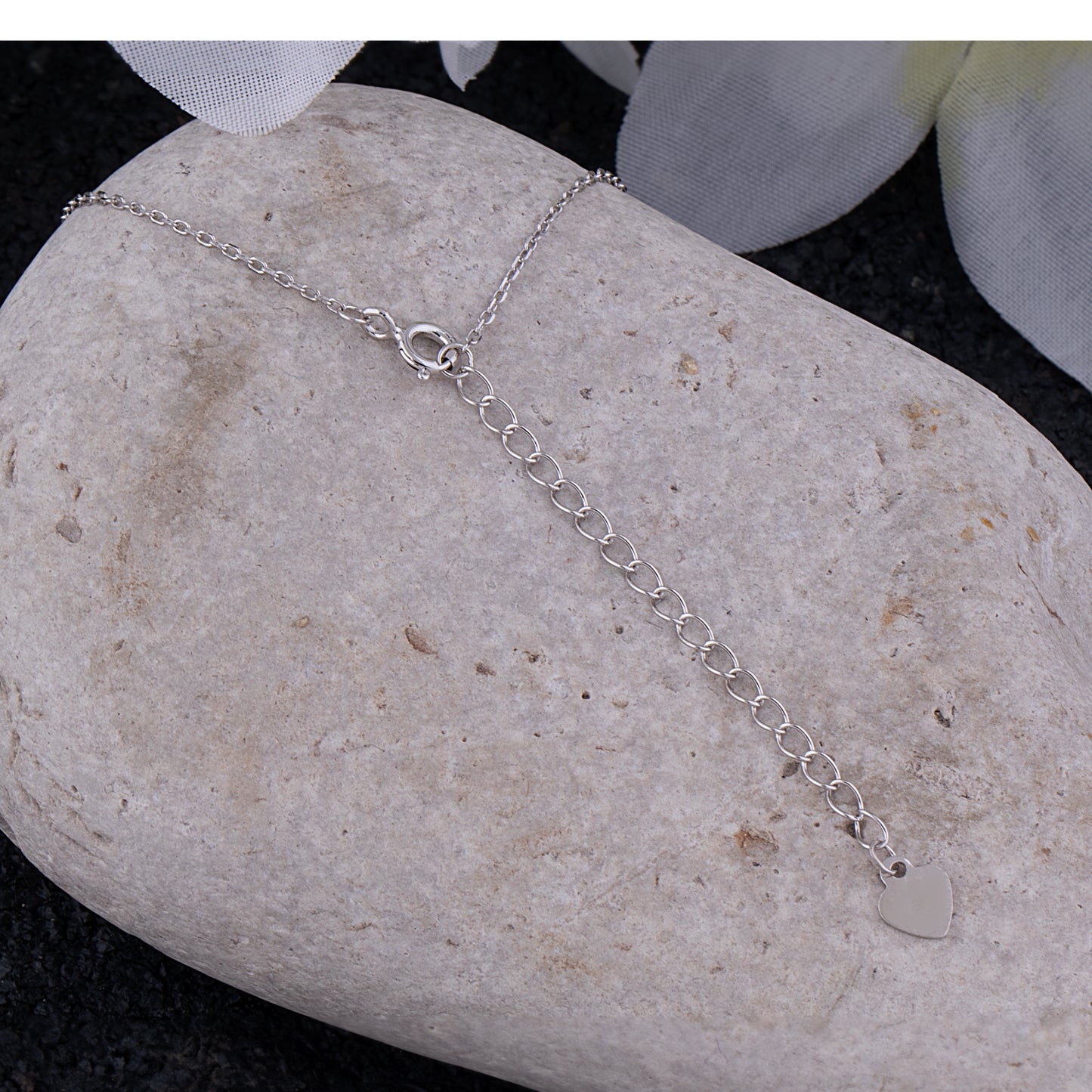 Sterling Silver Small Lock Necklace on 16" + 2" Chain - NTZ229