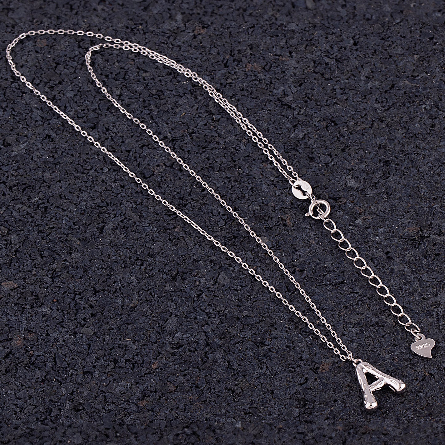 Sterling Silver 'A' Initial Pendant with Necklace