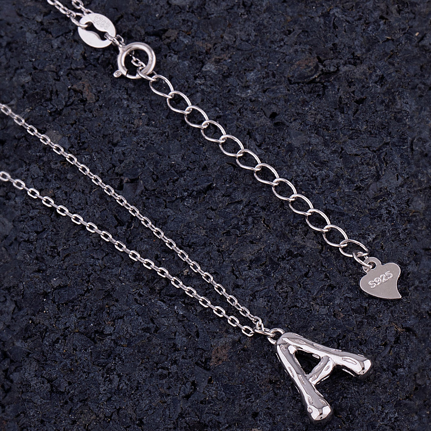 Sterling Silver 'A' Initial Pendant with Necklace