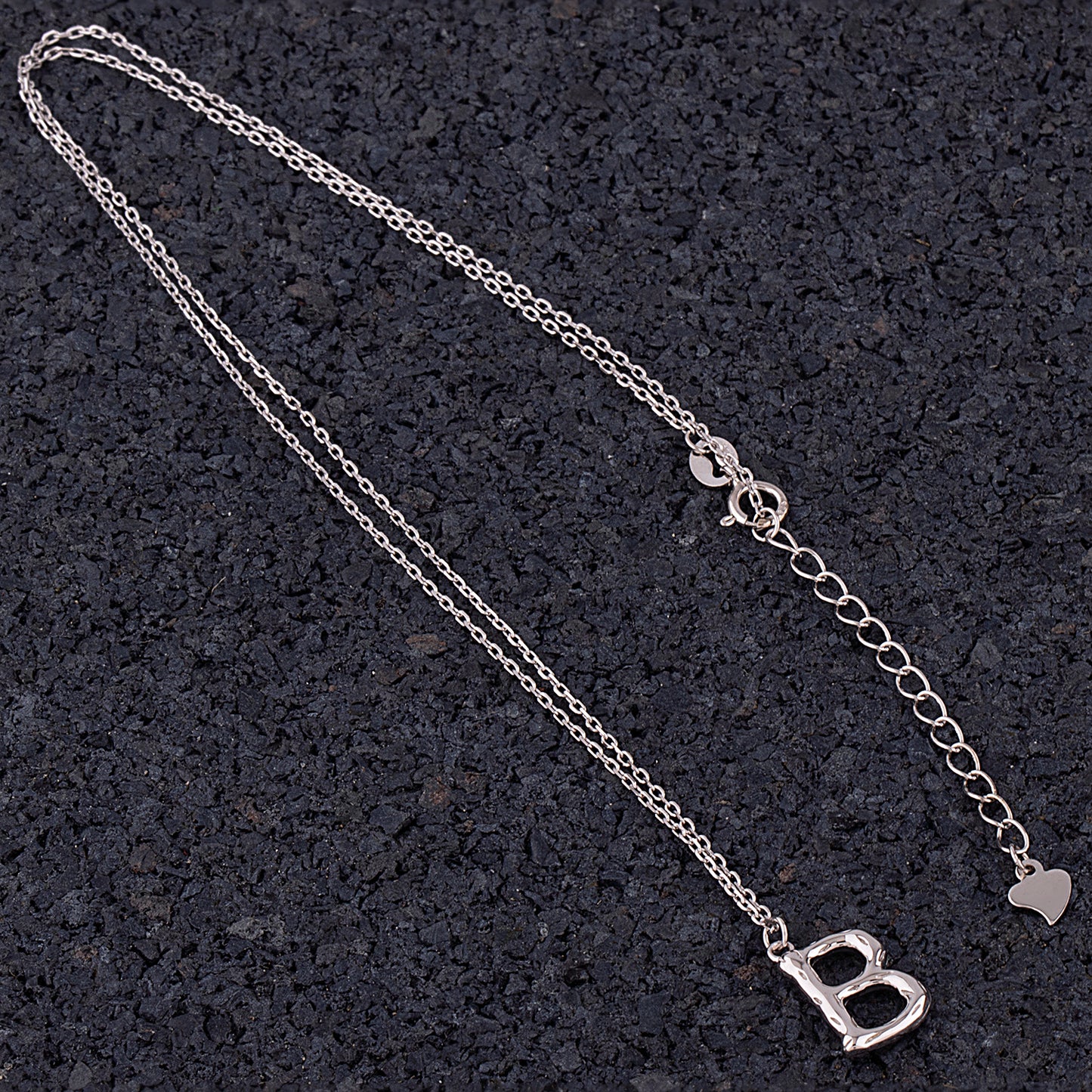 Sterling Silver 'B' Initial Pendant with Necklace