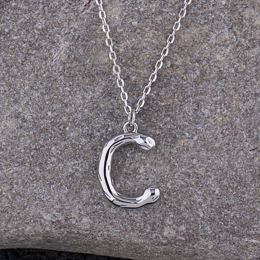 Sterling Silver 'C' Initial Pendant with Necklace