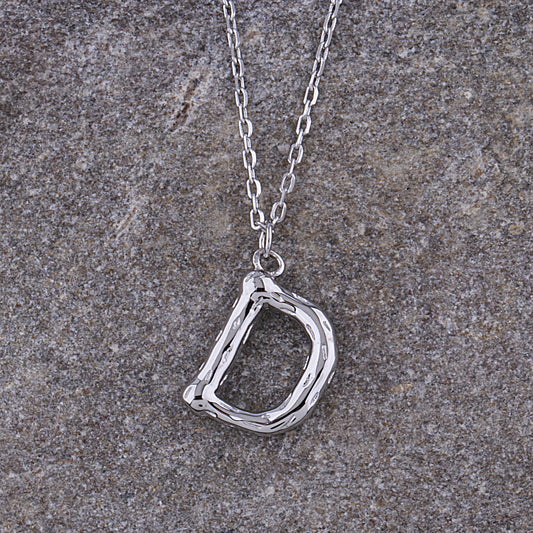 Sterling Silver 'D' Initial Pendant with Necklace