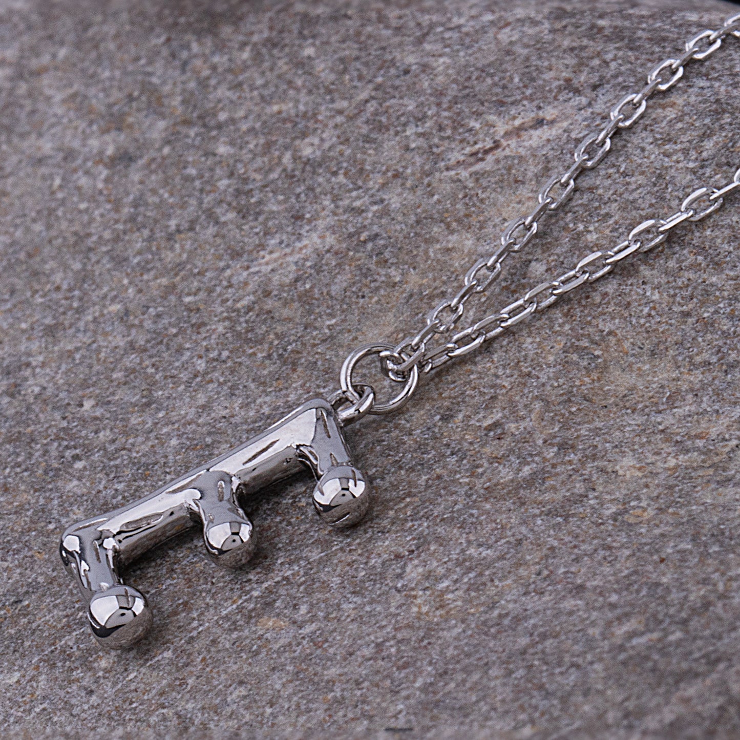 Sterling Silver 'E' Initial Pendant with Necklace