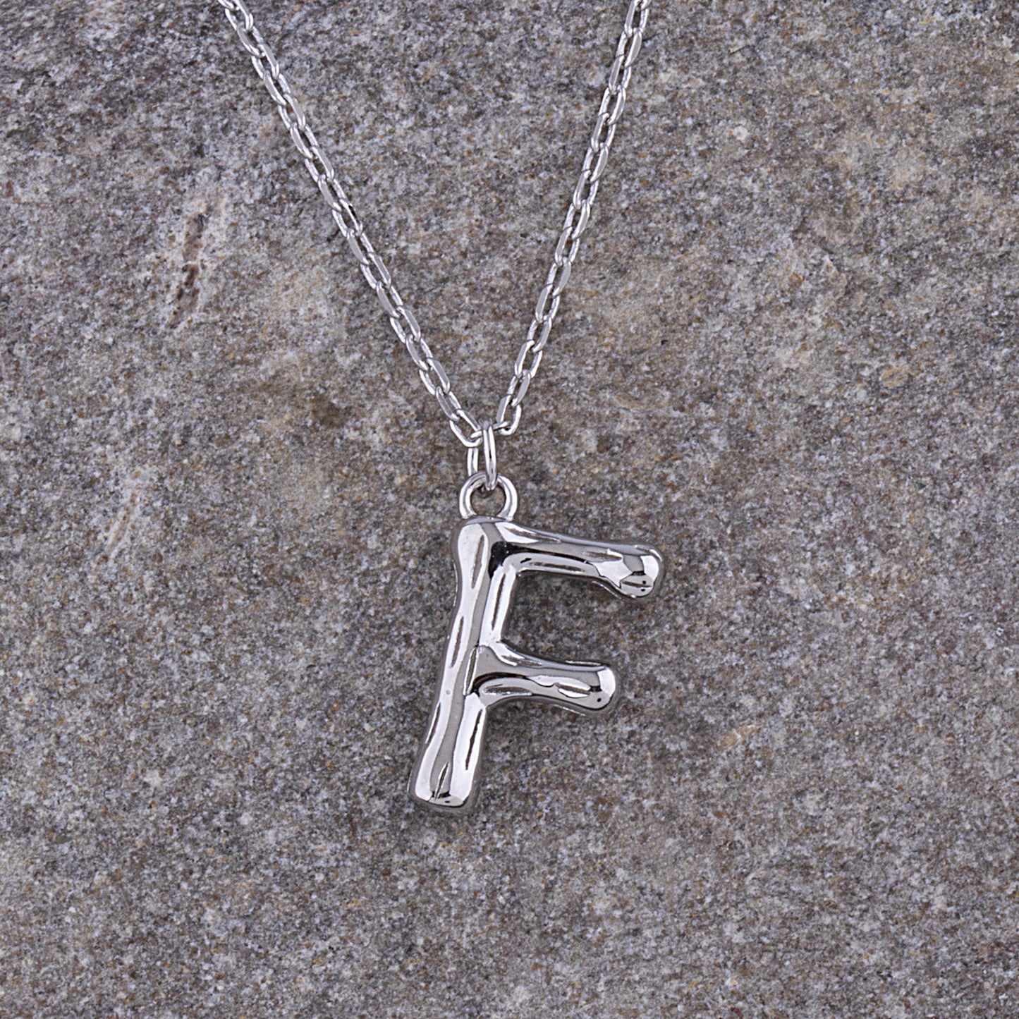Sterling Silver 'F' Initial Pendant with Necklace