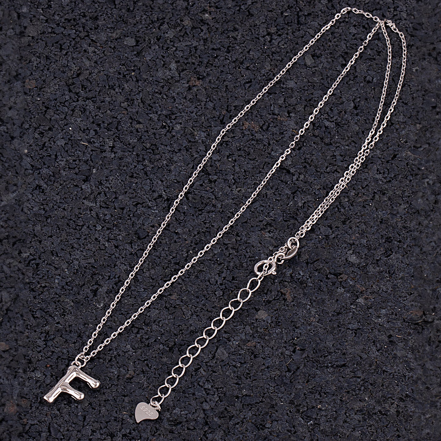 Sterling Silver 'F' Initial Pendant with Necklace