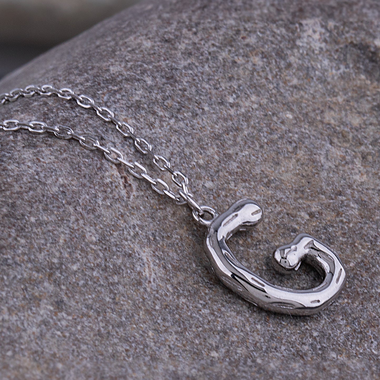 Sterling Silver 'G' Initial Pendant with Necklace