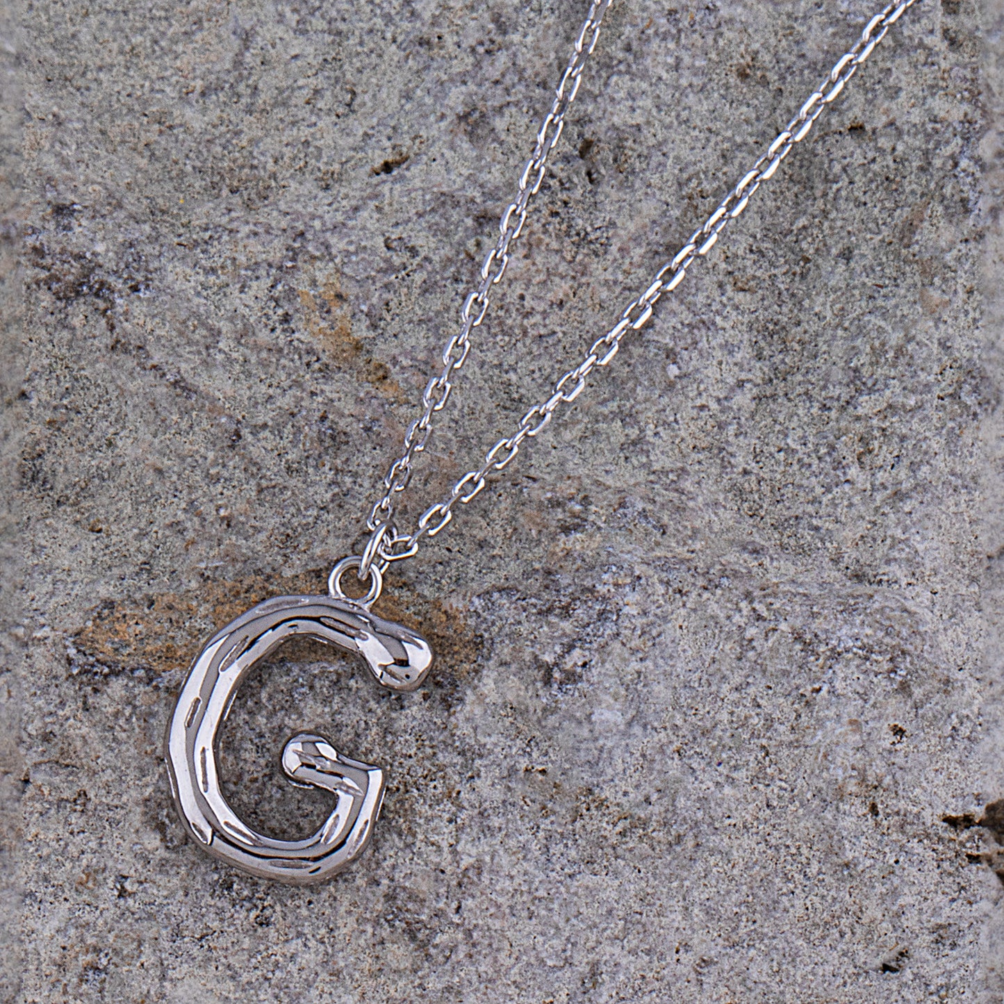 Sterling Silver 'G' Initial Pendant with Necklace