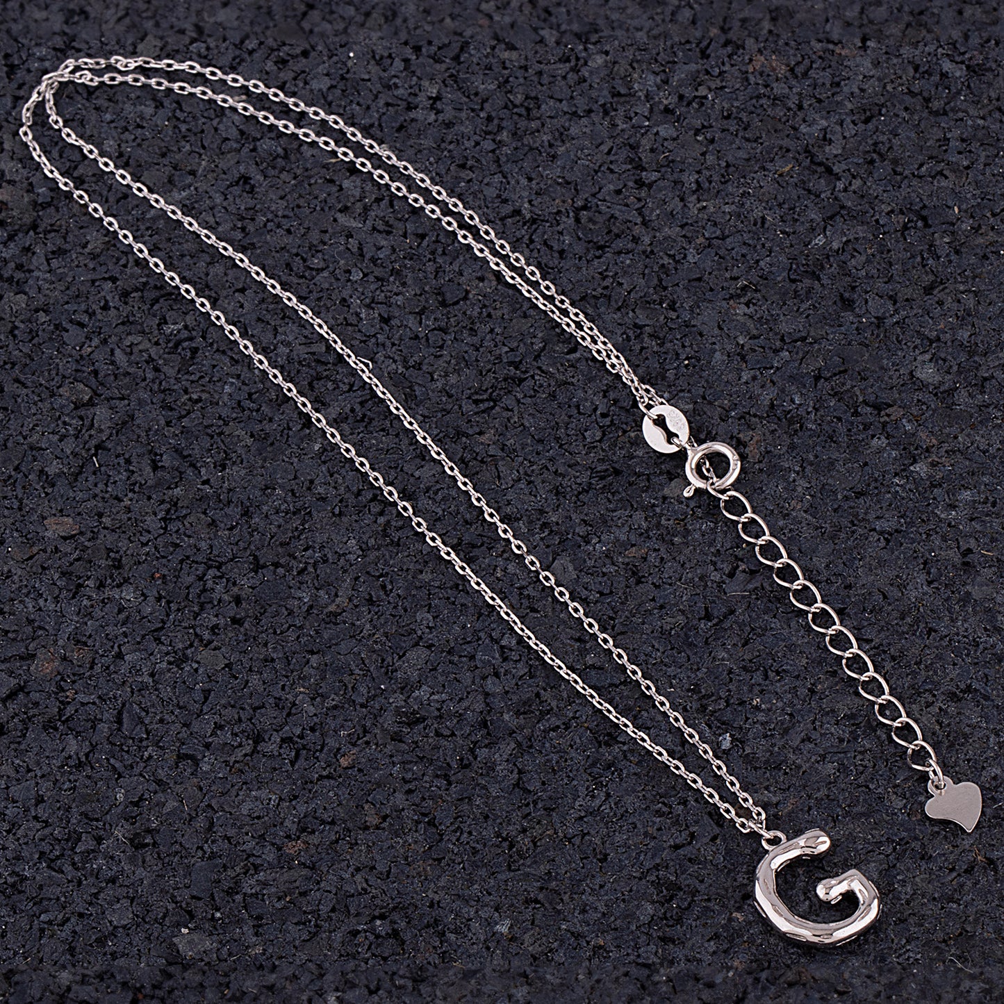 Sterling Silver 'G' Initial Pendant with Necklace