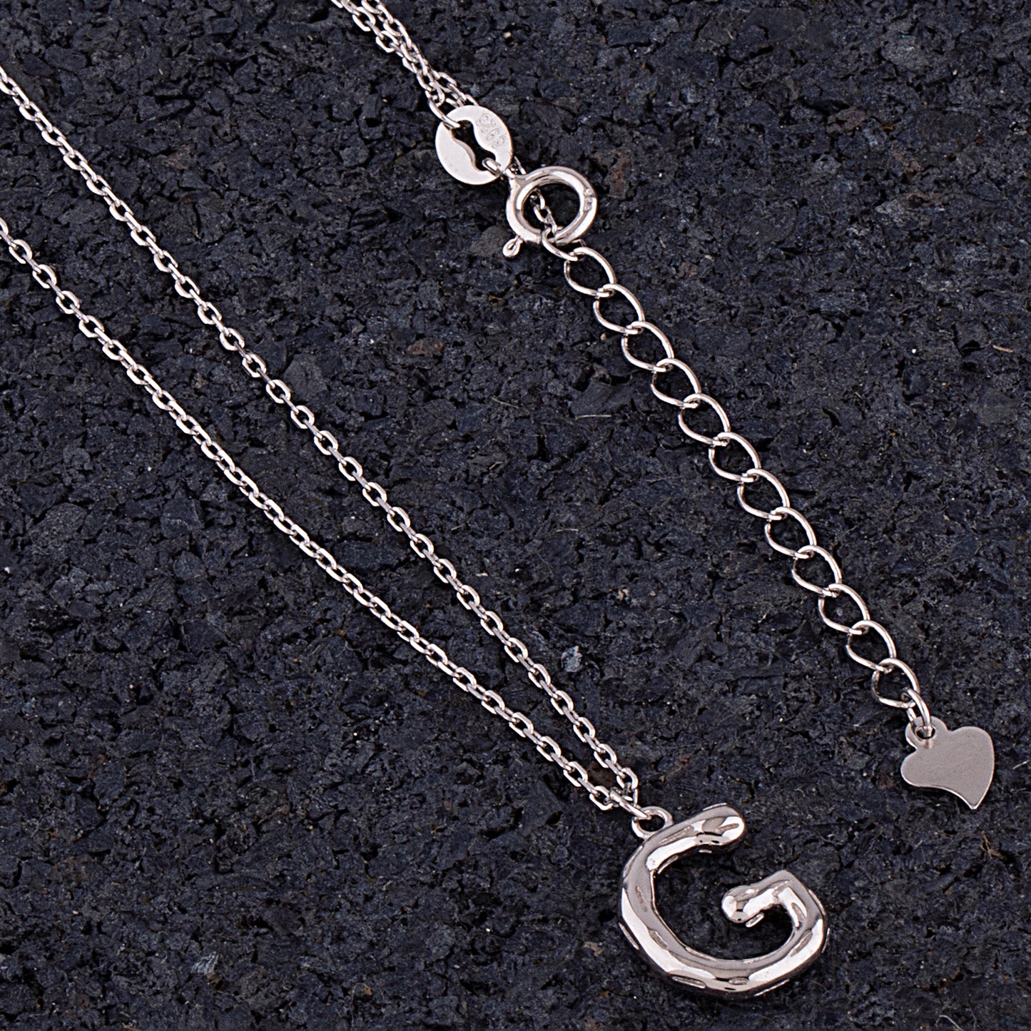 Sterling Silver 'G' Initial Pendant with Necklace