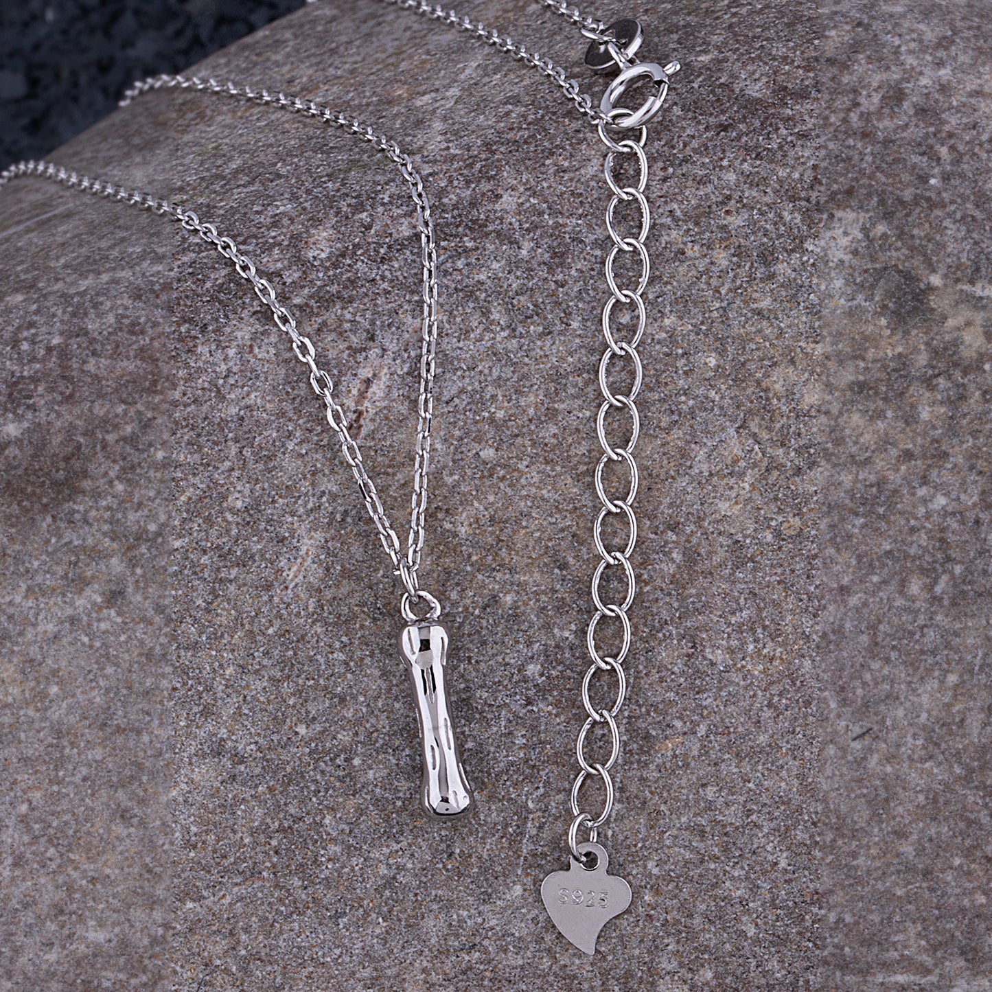 Sterling Silver 'I' Initial Pendant with Necklace