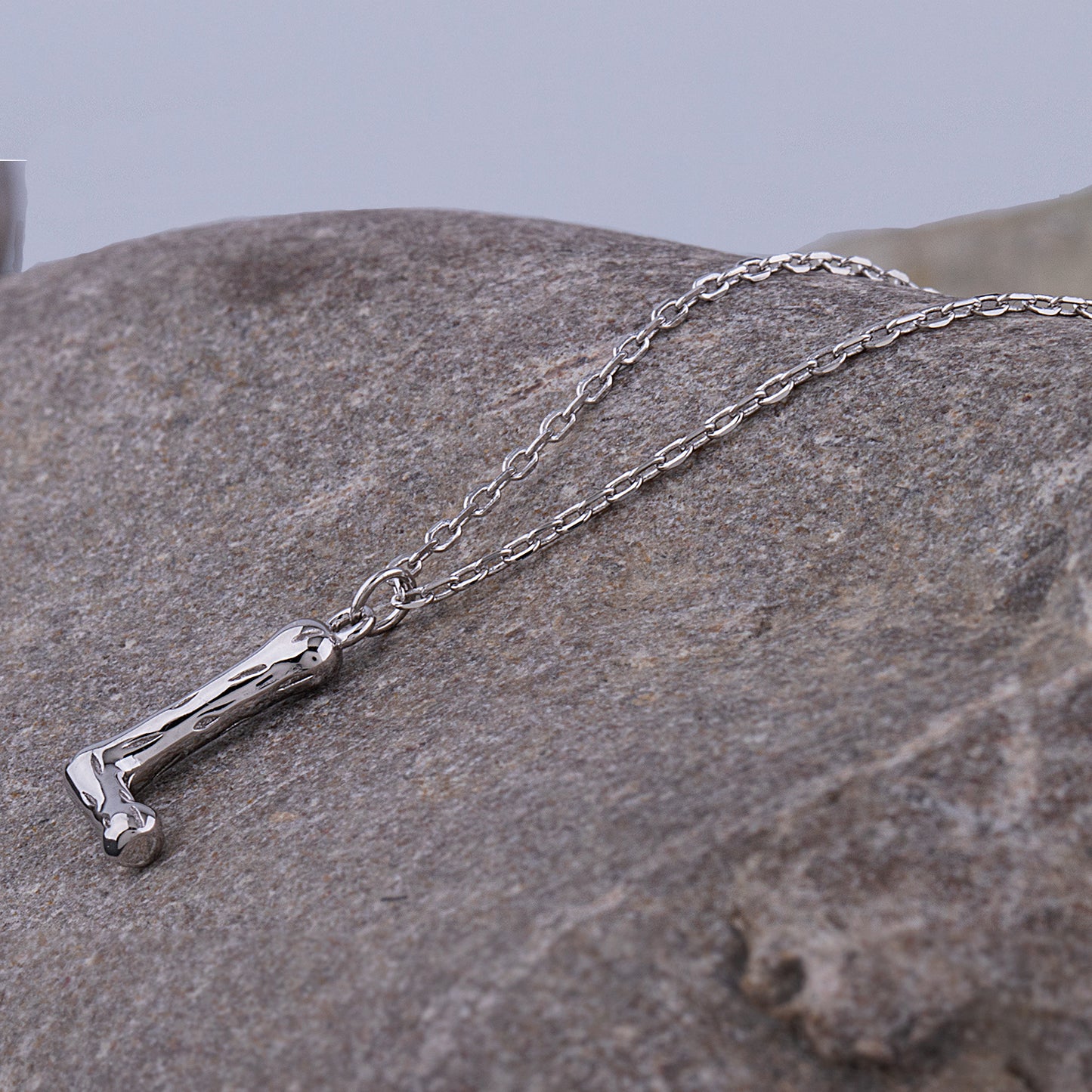 Sterling Silver 'L' Initial Pendant with Necklace