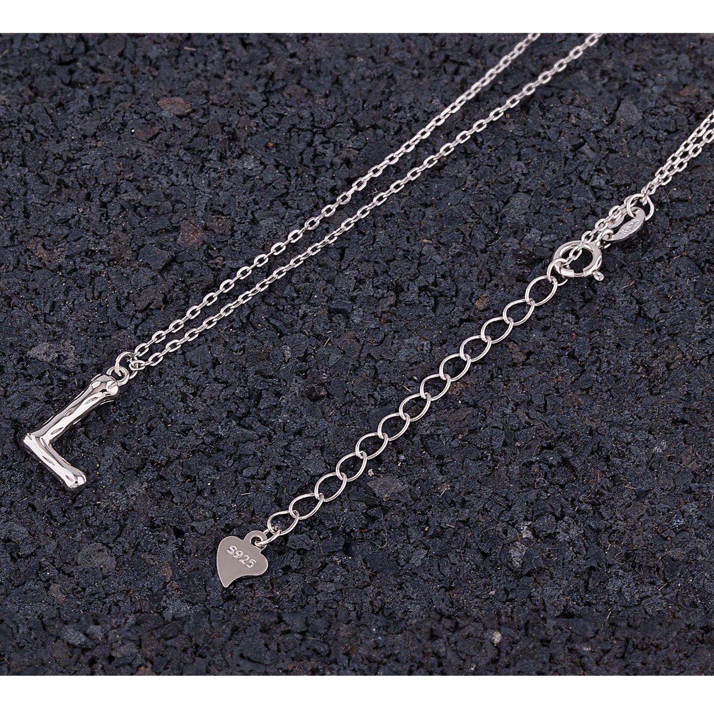 Sterling Silver 'L' Initial Pendant with Necklace