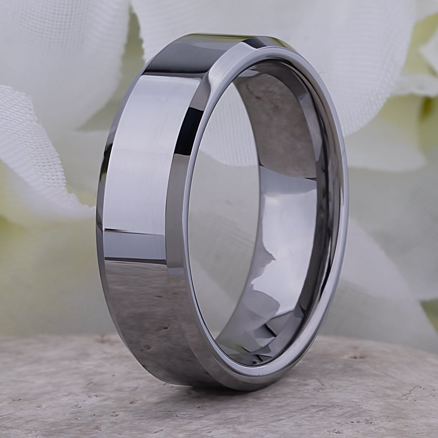 Tungsten Men's Wedding Band 7mm - traditional engagement or promise ring for boyfriend Steven G Designs Ltd