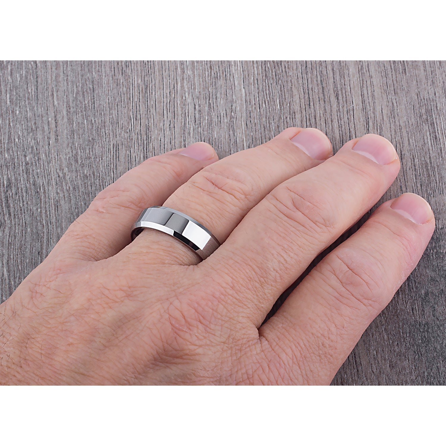 Tungsten Men's Wedding Band 7mm - traditional engagement or promise ring for boyfriend Steven G Designs Ltd