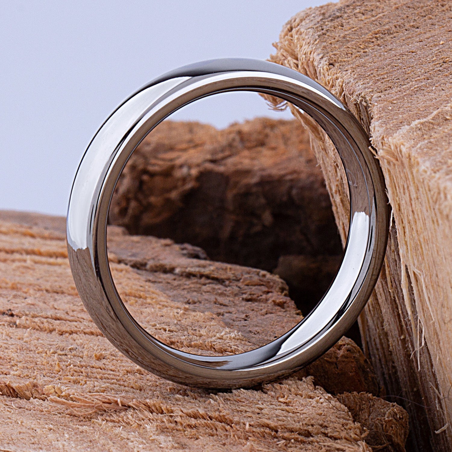 Tungsten Promise Ring High Polish 5mm - TCR043 unique engagement or promise band for boyfriend Steven G Designs Ltd