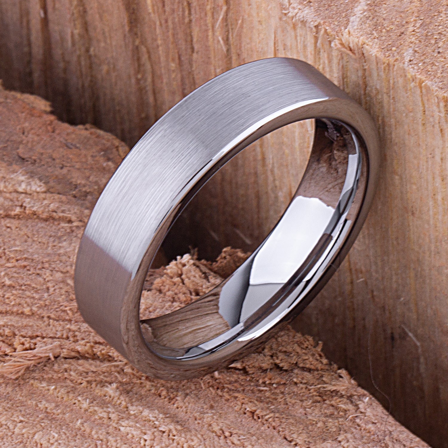 Tungsten Promise Ring Satin Surface 6mm - TCR053 traditional men's engagement band or anniversary band for husband Steven G Designs Ltd