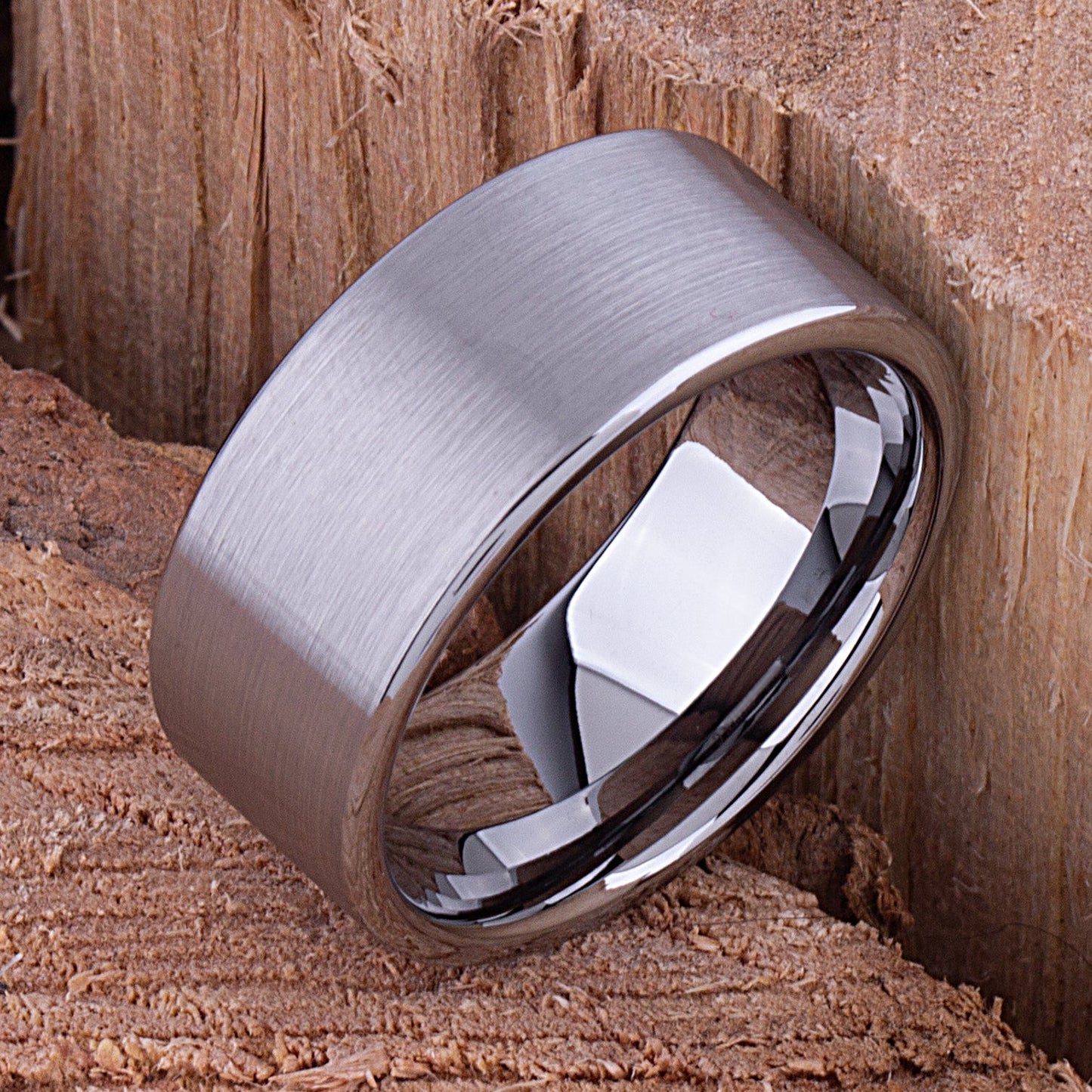 Flat Tungsten Wedding Ring 10mm - TCR063 traditional men’s wedding or engagement ring or promise band for him