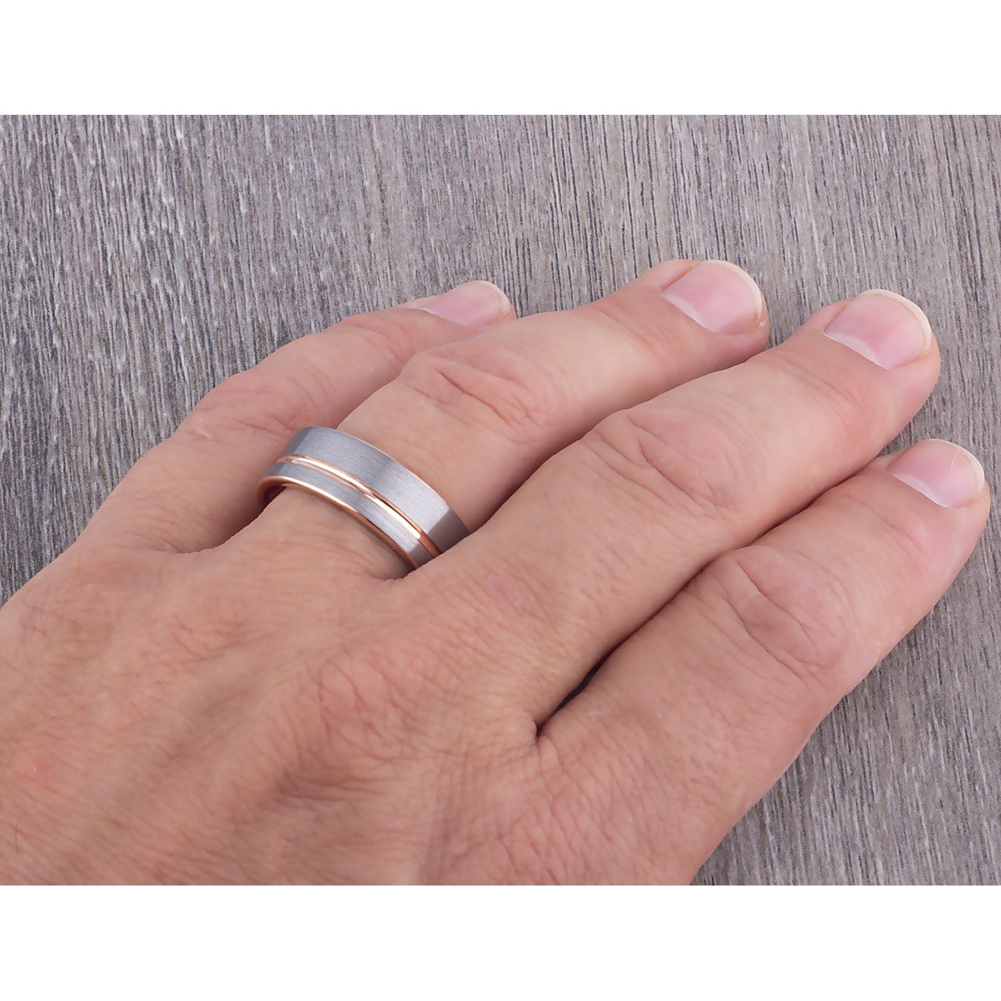 Rose Gold Tungsten Ring  8mm - TCR109 rose gold men’s wedding or engagement band or promise ring for boyfriend