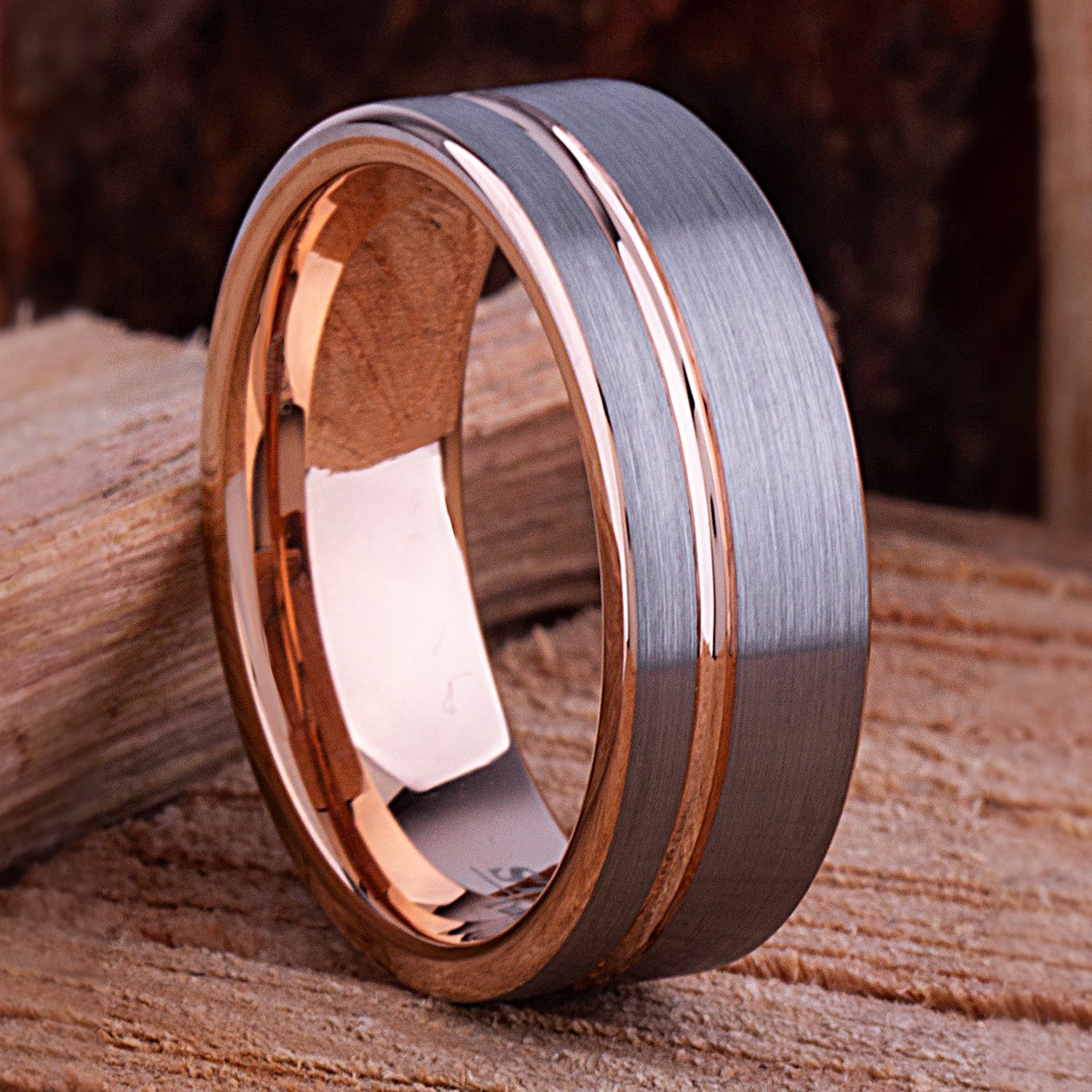 Rose Gold Tungsten Ring  8mm - TCR109 rose gold men’s wedding or engagement band or promise ring for boyfriend
