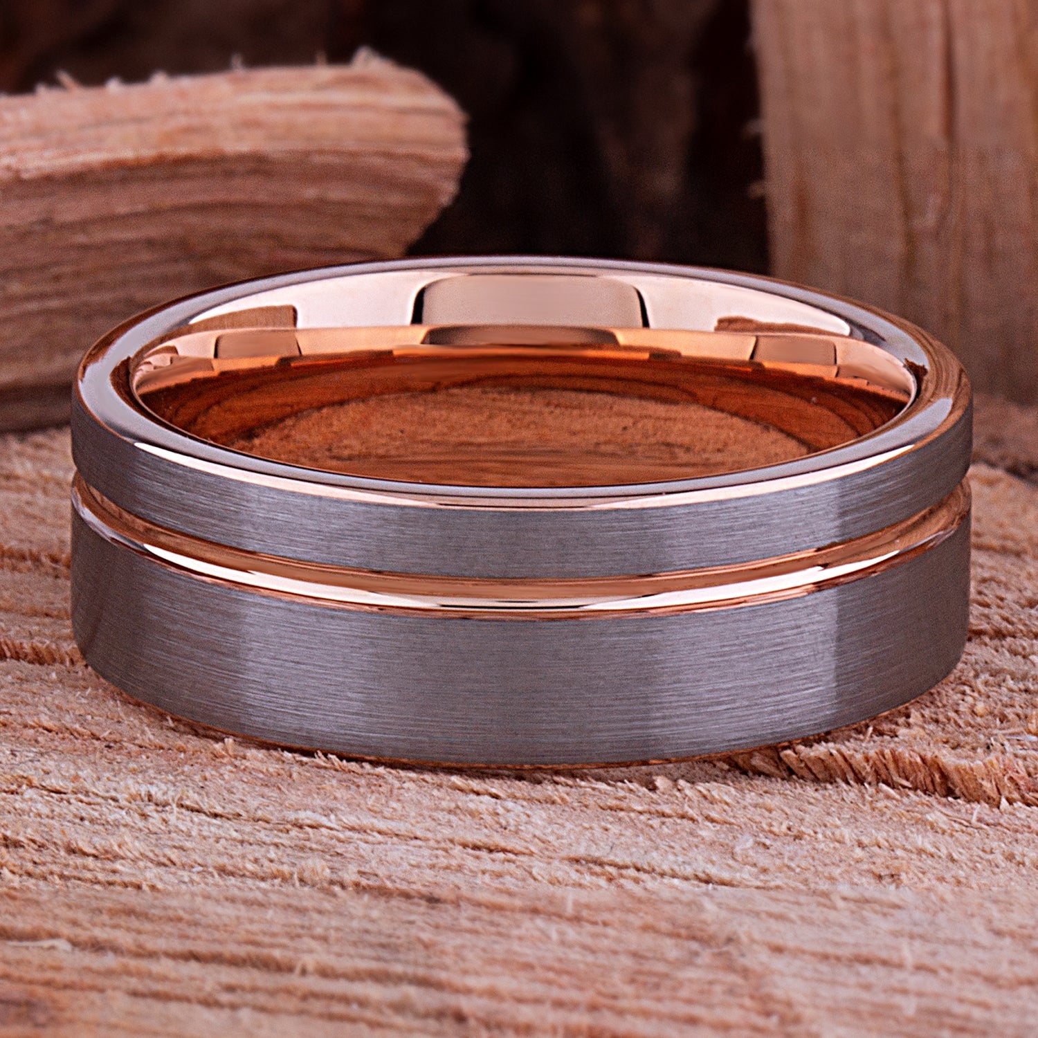 Rose Gold Tungsten Ring  8mm - TCR109 rose gold men’s wedding or engagement band or promise ring for boyfriend