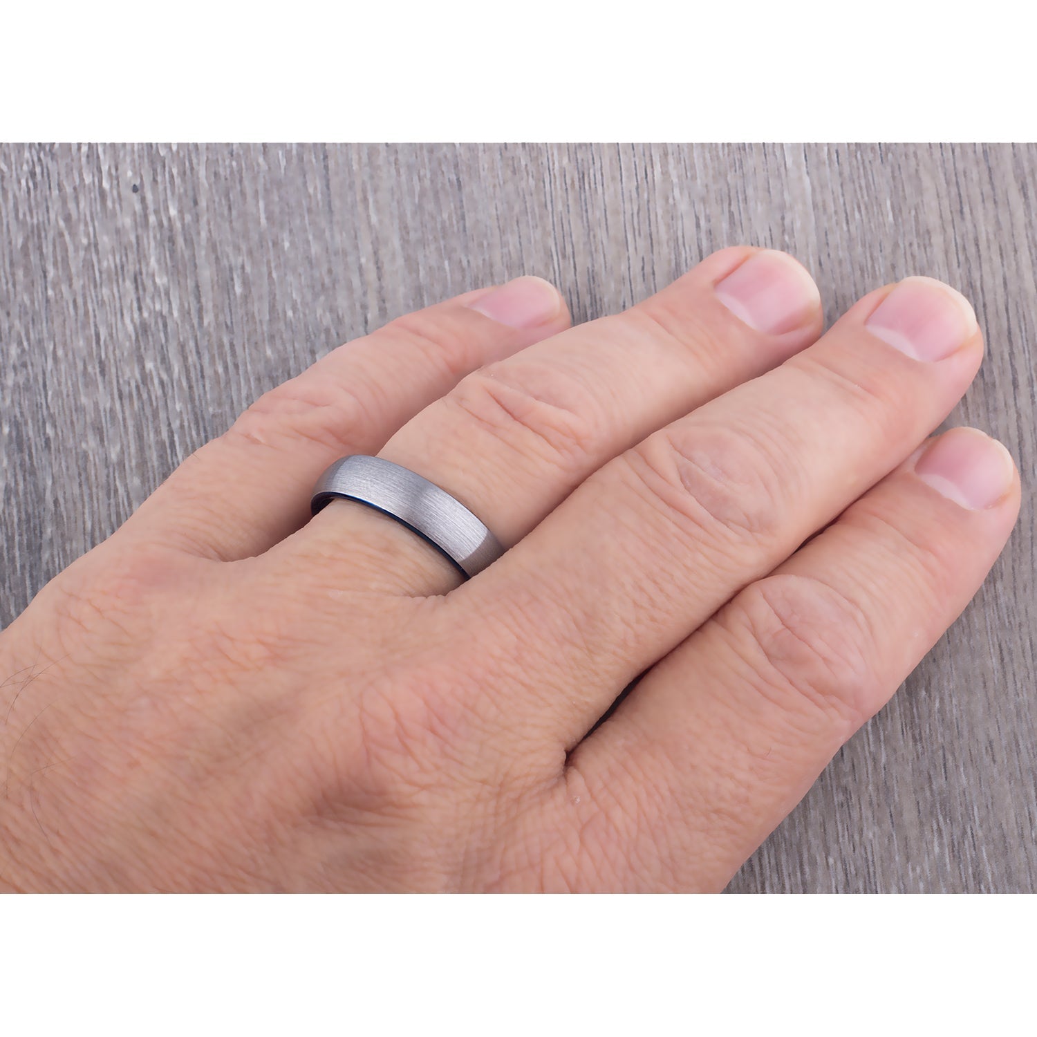 Blue Tungsten Unisex Ring 6mm - TCR116 blue men’s wedding or engagement band or promise ring for boyfriend
