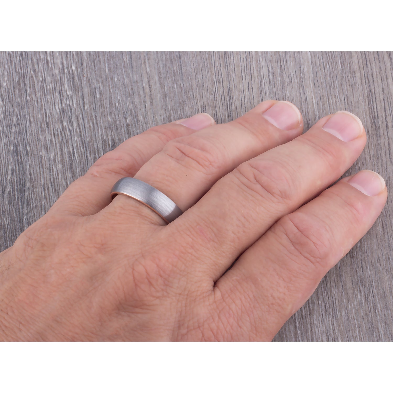 Tungsten Ring with Rose Gold 6mm - TCR124 rose gold engagement band or wedding ring or promise band for boyfriend