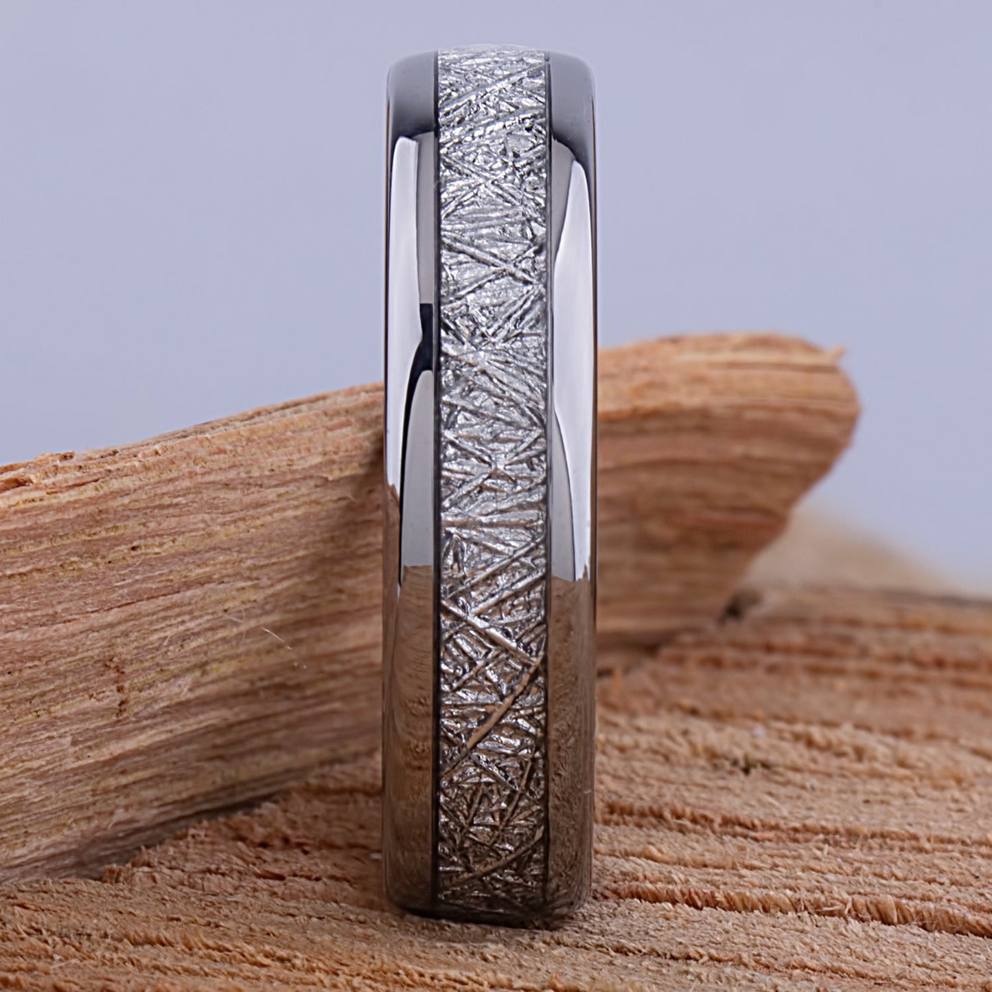 Tungsten Ring with Man-Made Meteorite 6mm - TCR135 meteorite men’s wedding or engagement band or promise ring