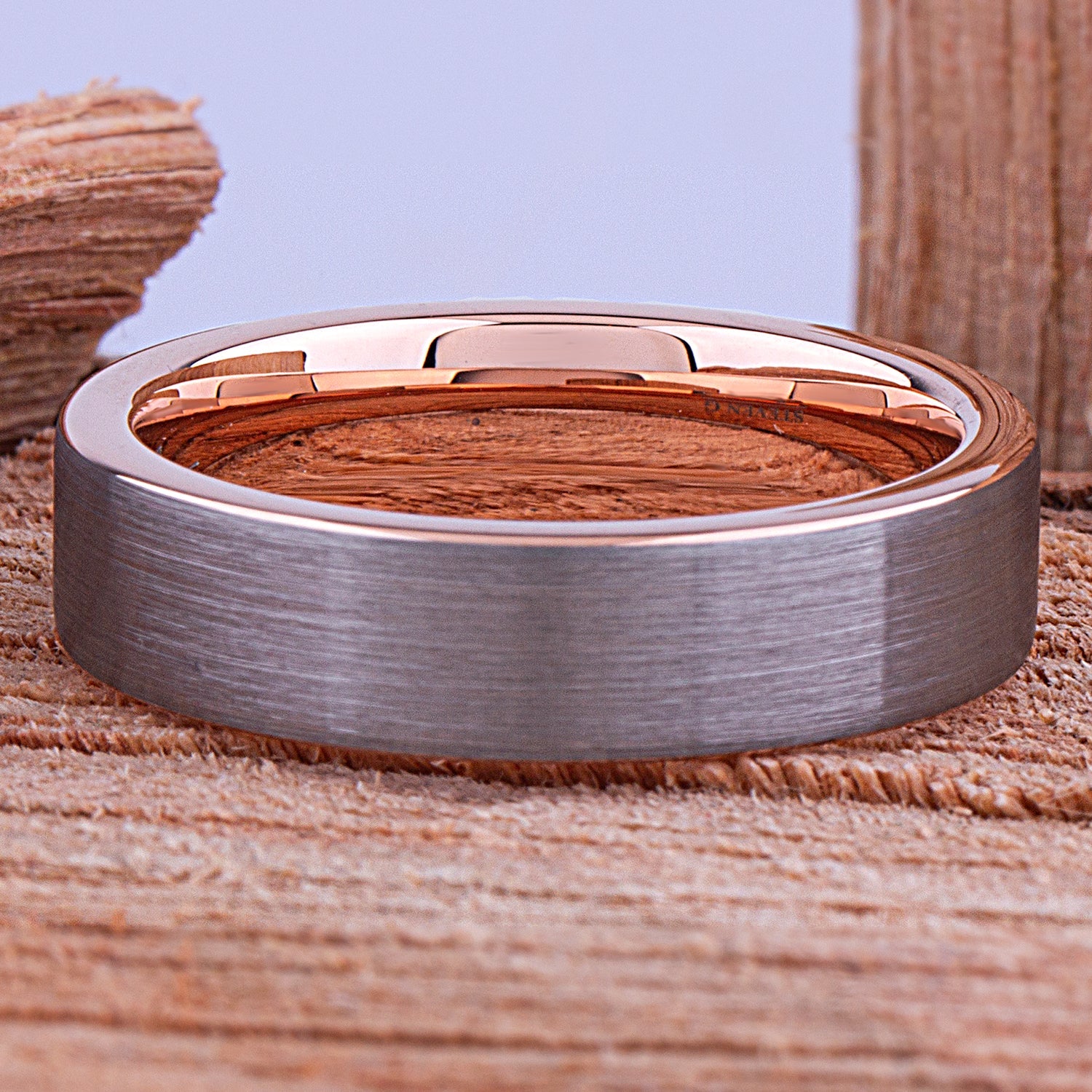 Rose Gold Tungsten Ring 6mm - TCR136 rose gold engagement band or wedding ring or promise band for boyfriend