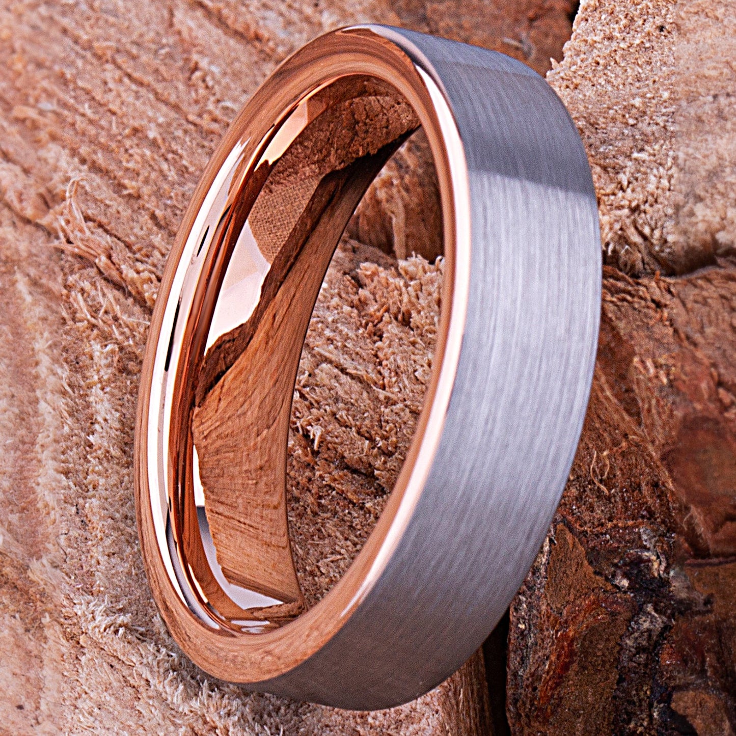 Rose Gold Tungsten Ring 6mm - TCR136 rose gold engagement band or wedding ring or promise band for boyfriend