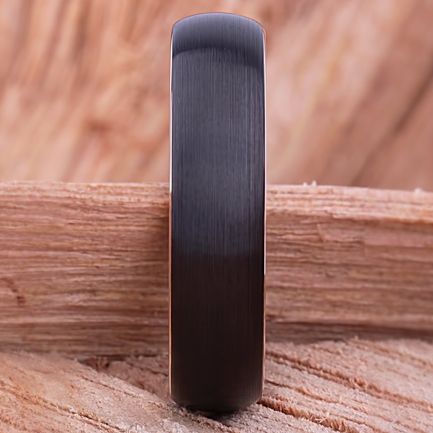 Black and Rose Gold Tungsten Ring 6mm - TCR138 rose gold men’s wedding or engagement band or anniversary ring for him