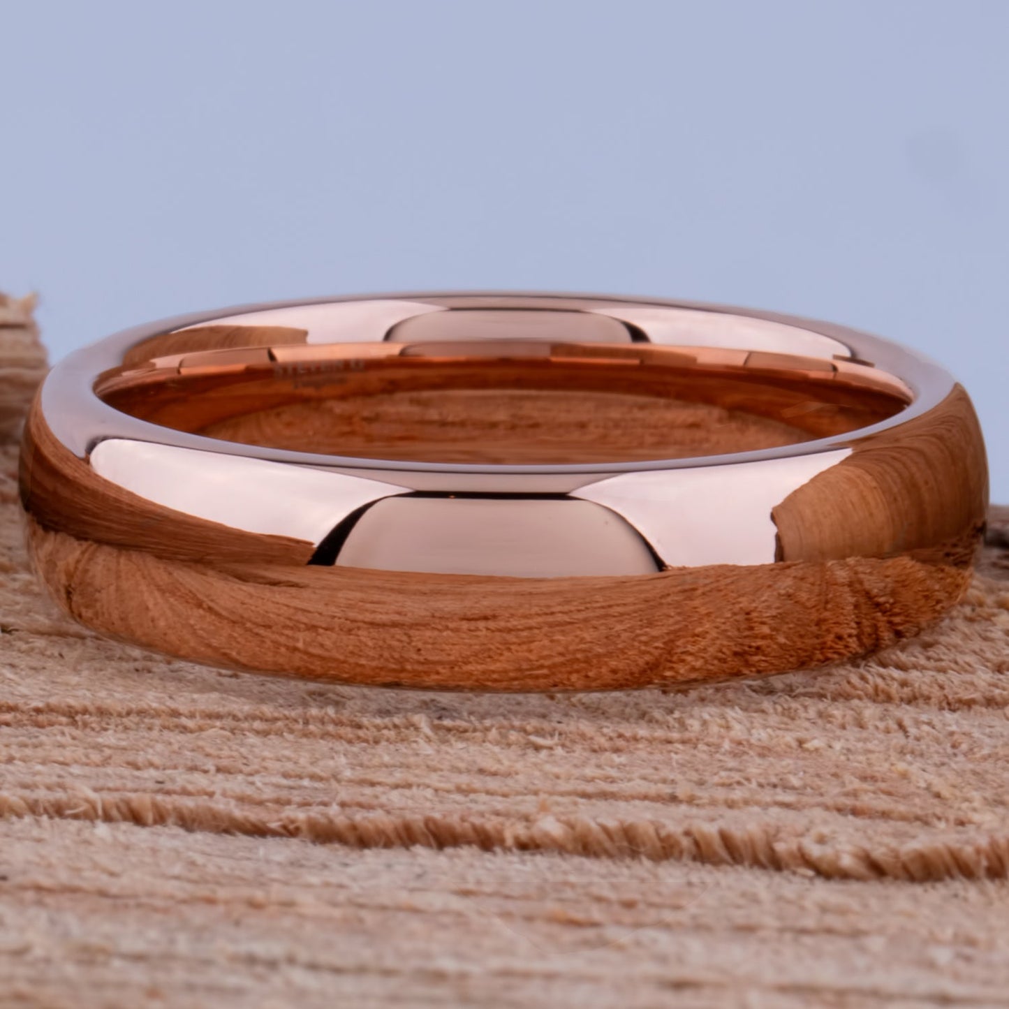  Tungsten Ring with Rose Gold - 6mm Width