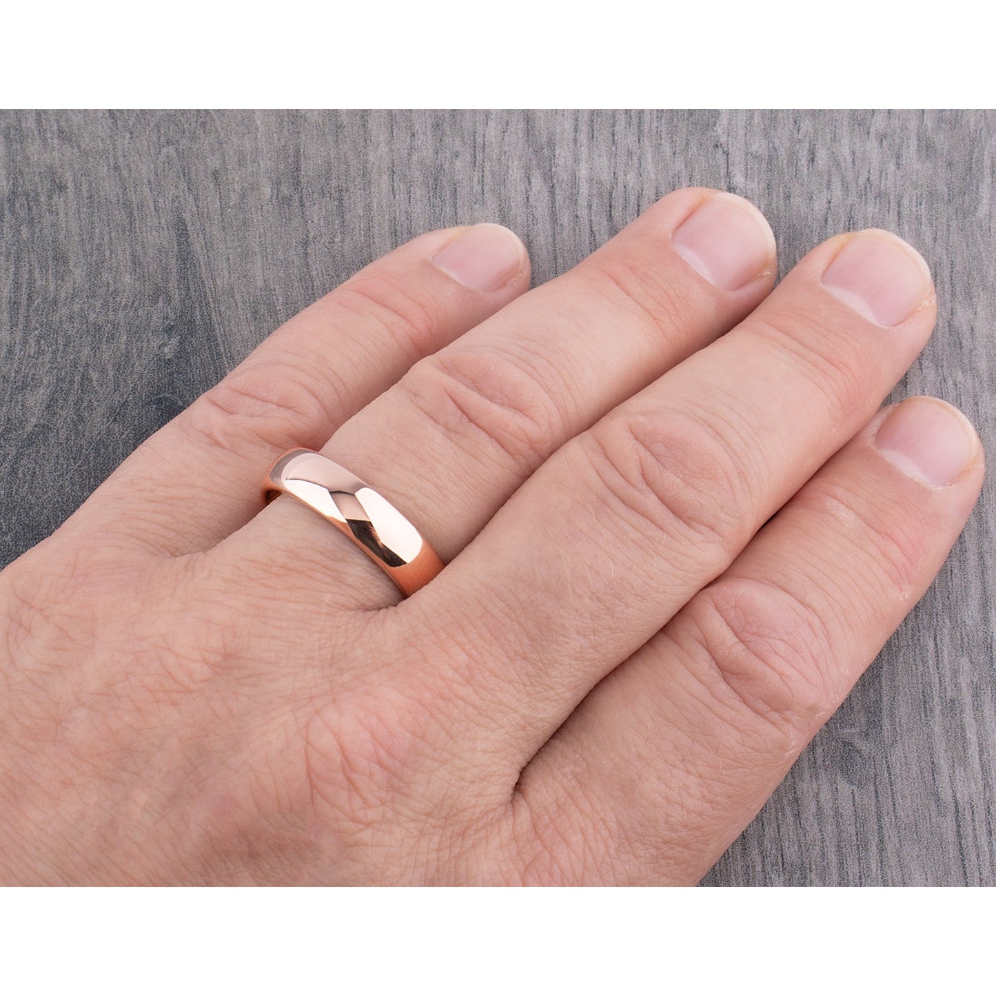  Tungsten Ring with Rose Gold - 6mm Width