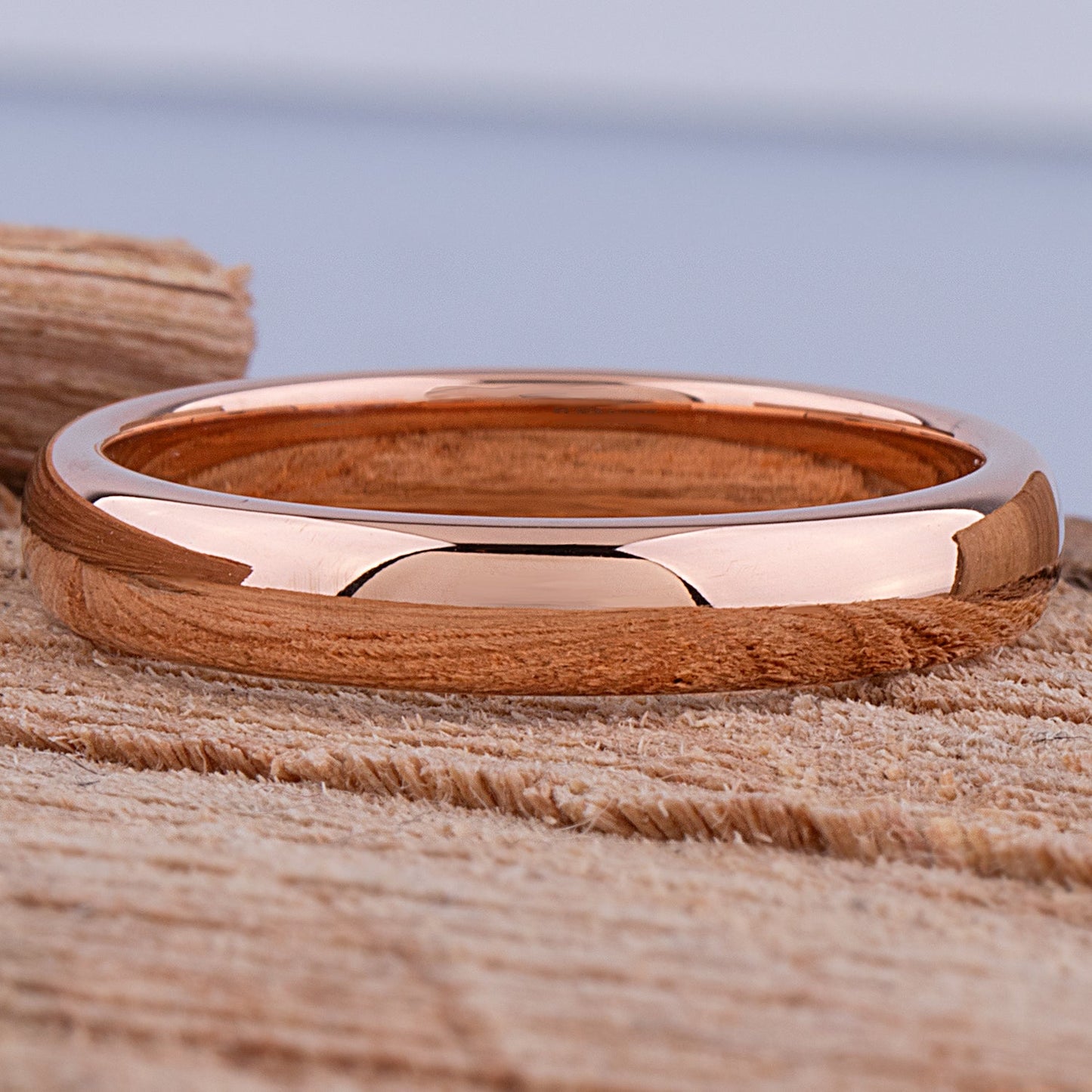  Tungsten Ring with Rose Gold - 4mm Width