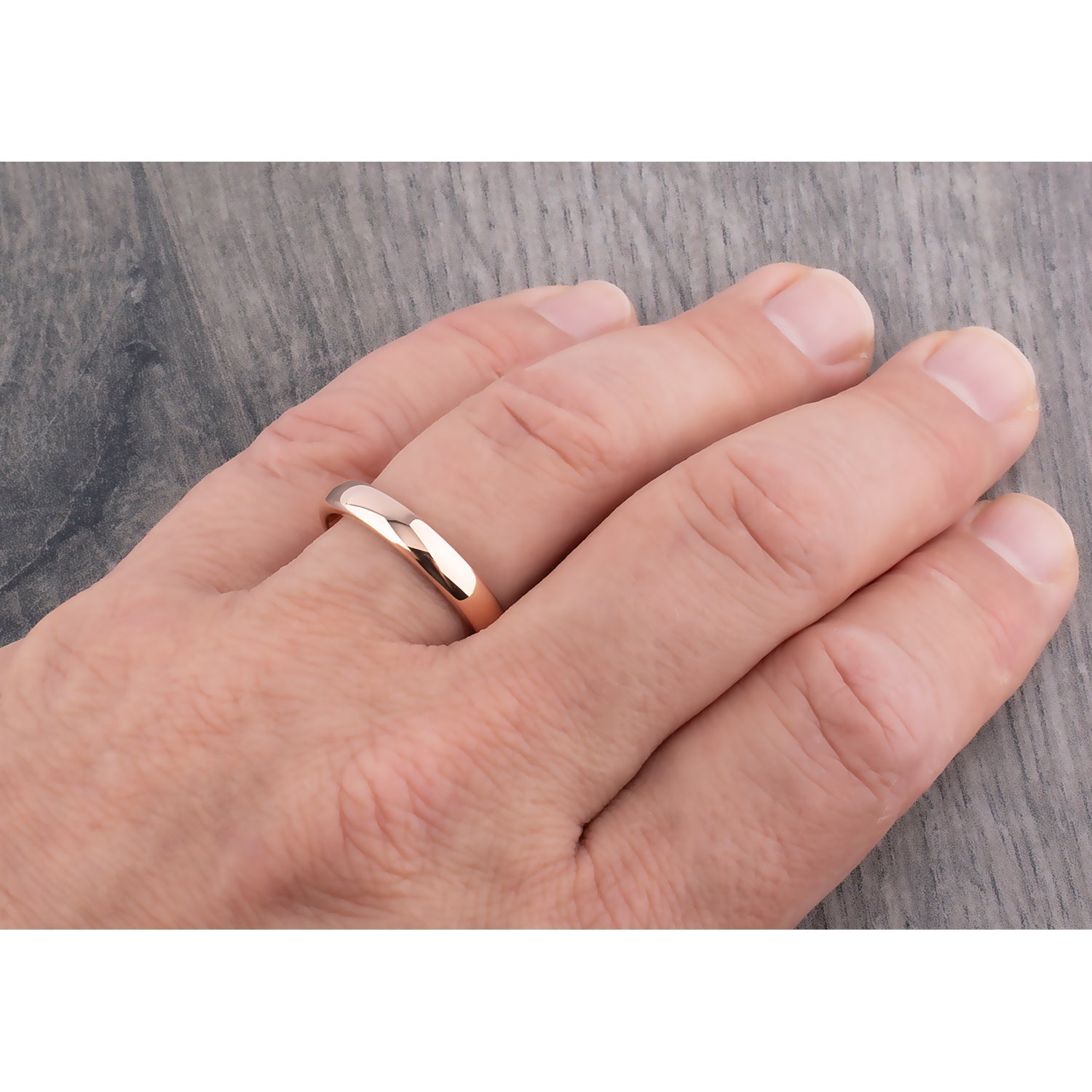  Tungsten Ring with Rose Gold - 4mm Width