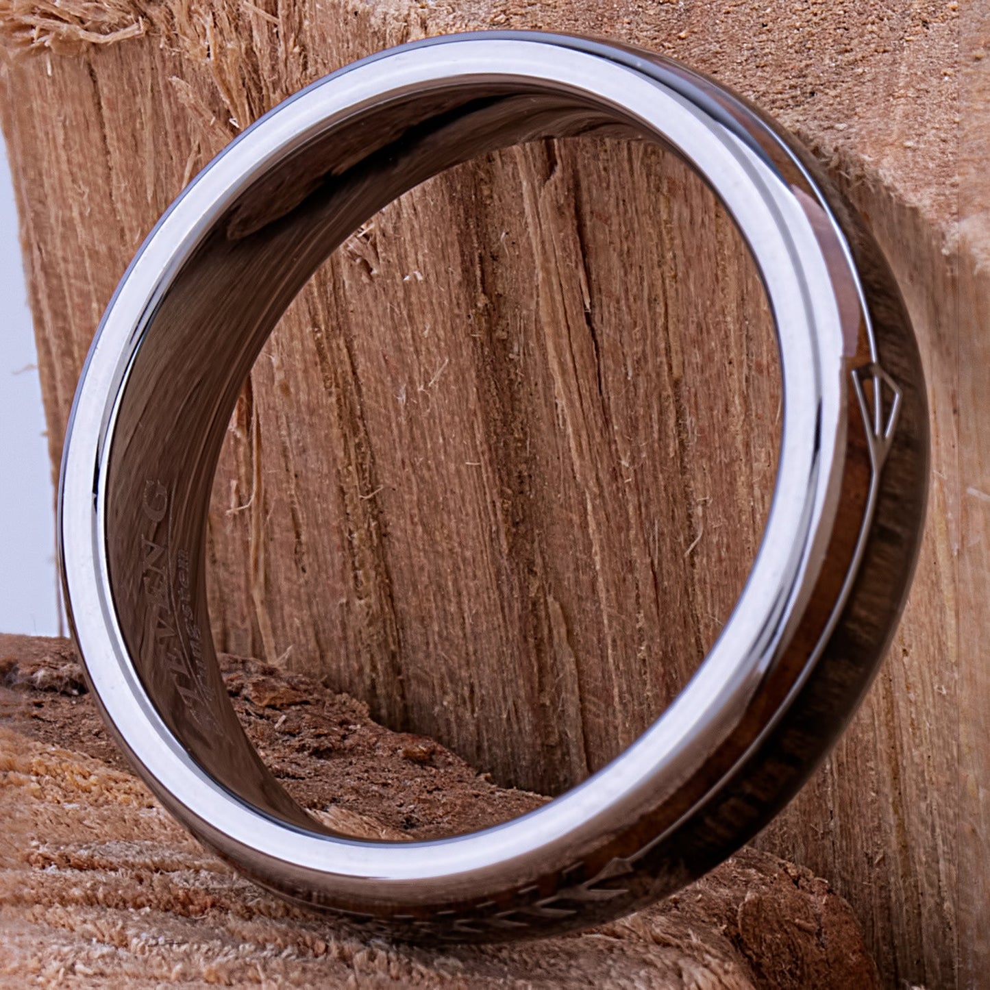 Tungsten Ring with Koa and Black Zebra Wood - 6mm Width