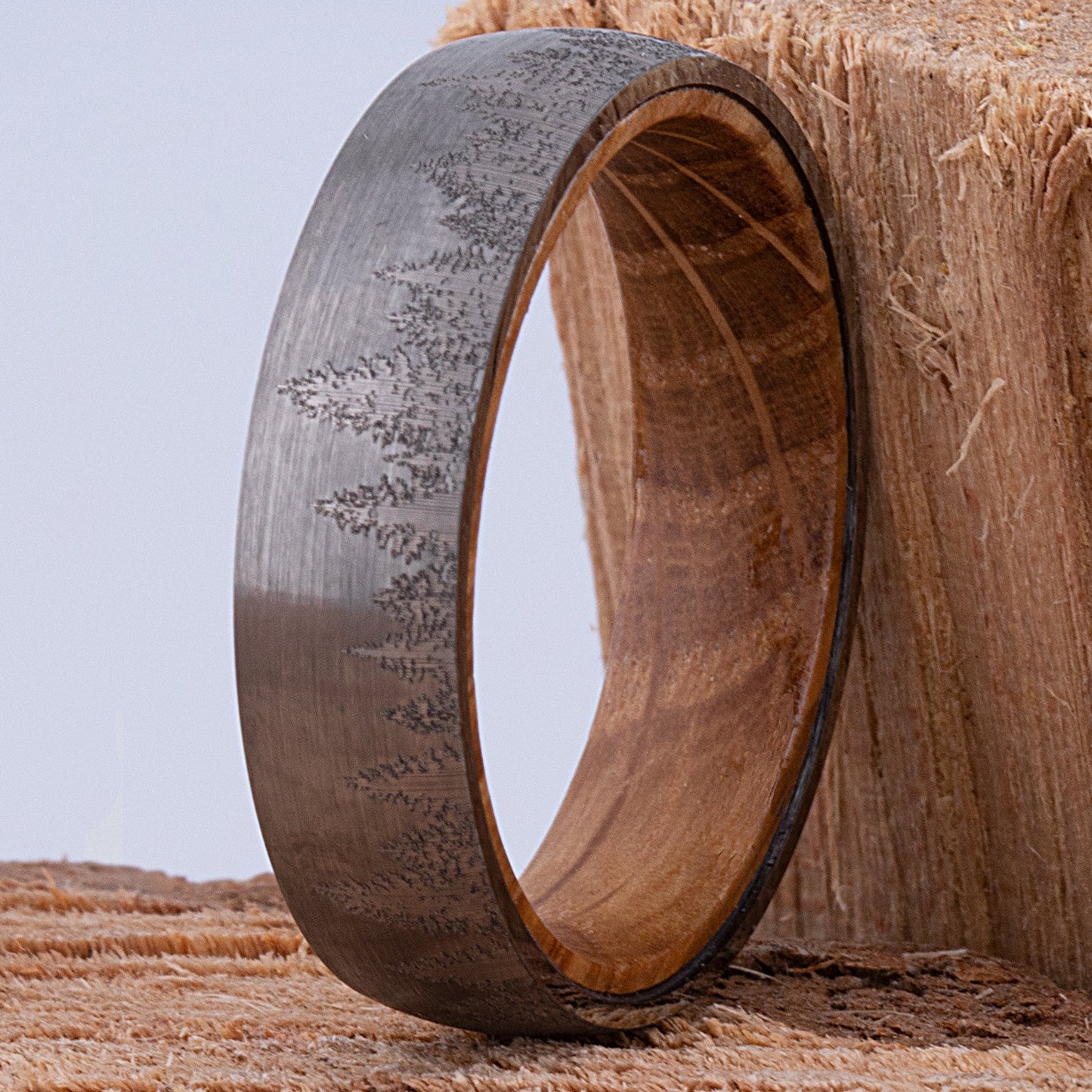  Tungsten Ring with Whiskey Barrel - 6mm Width