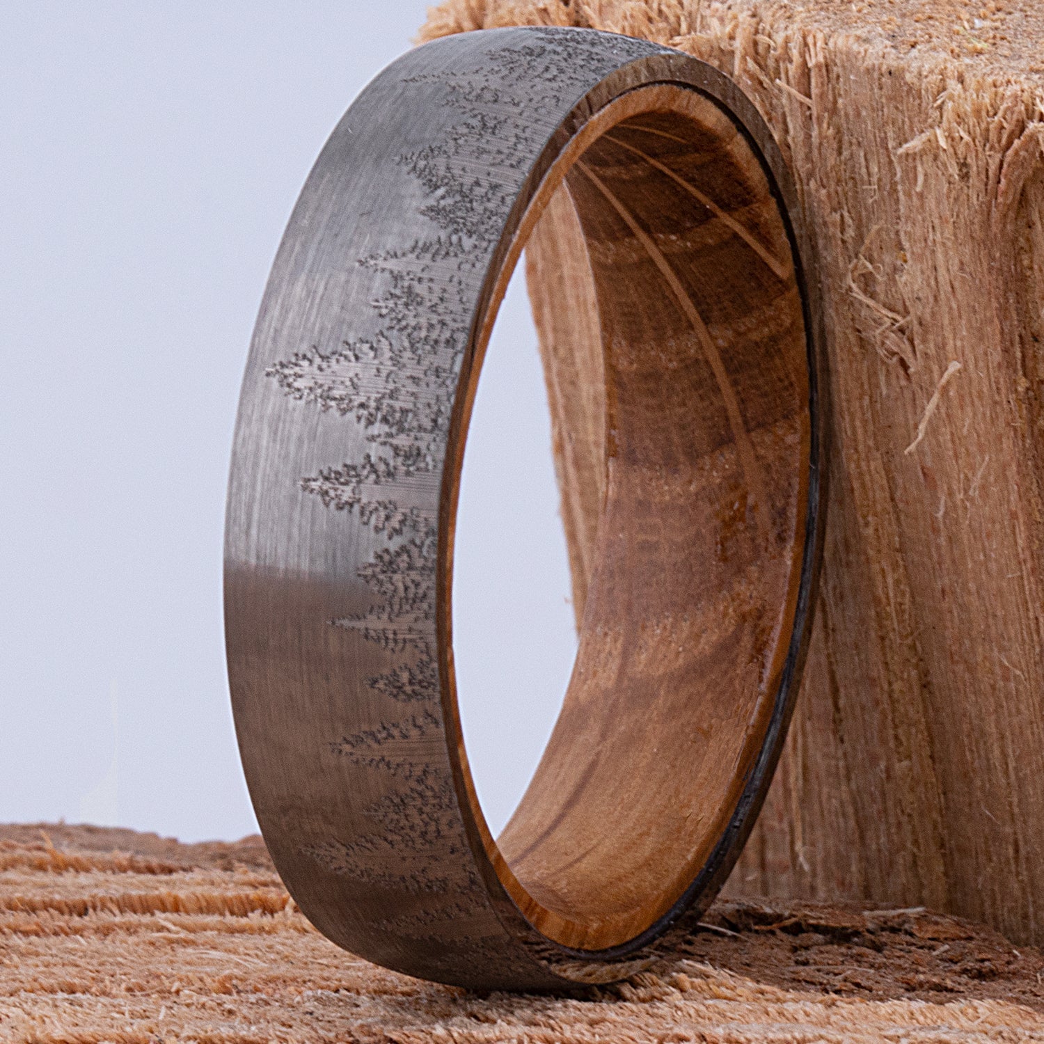  Tungsten Ring with Whiskey Barrel - 6mm Width