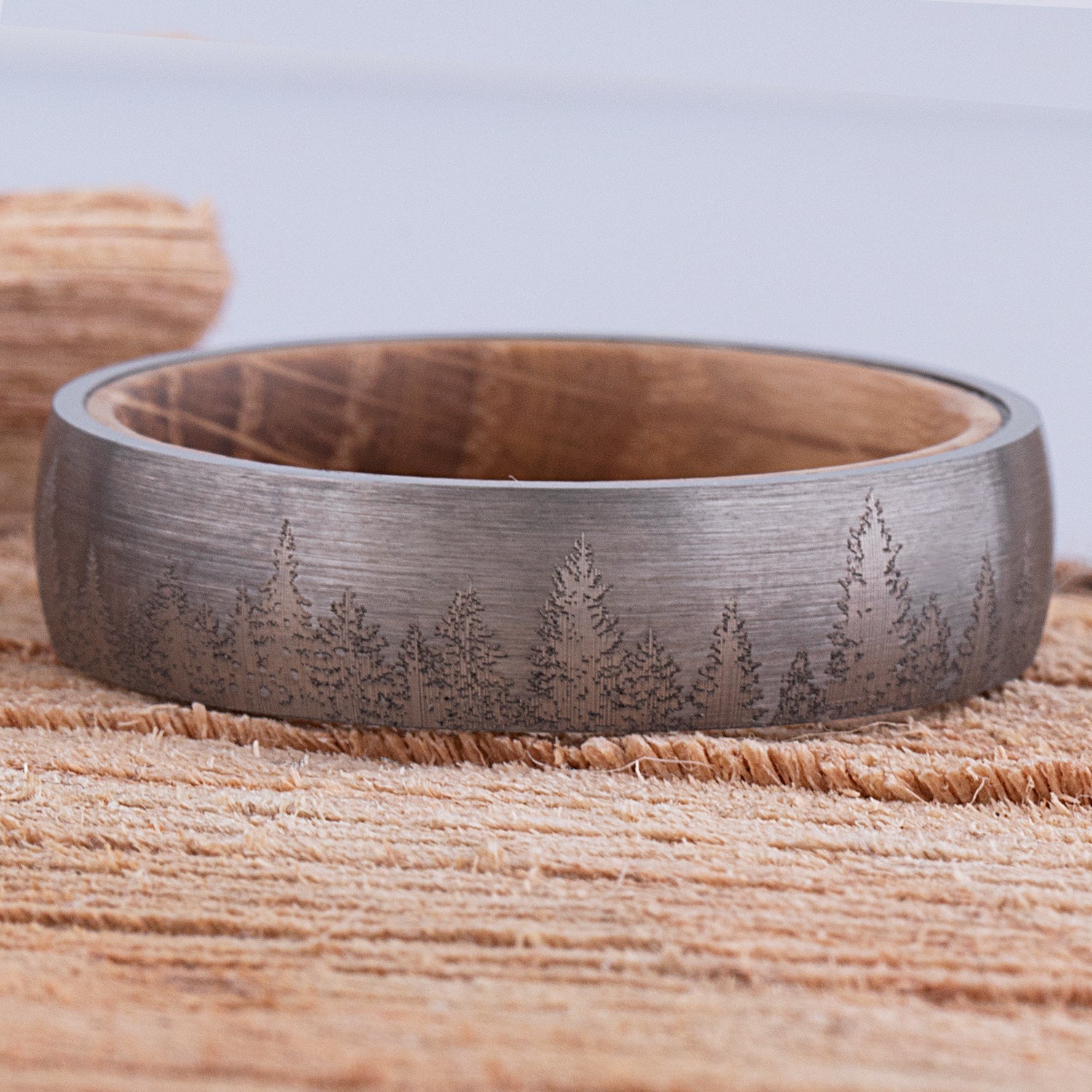  Tungsten Ring with Whiskey Barrel - 6mm Width