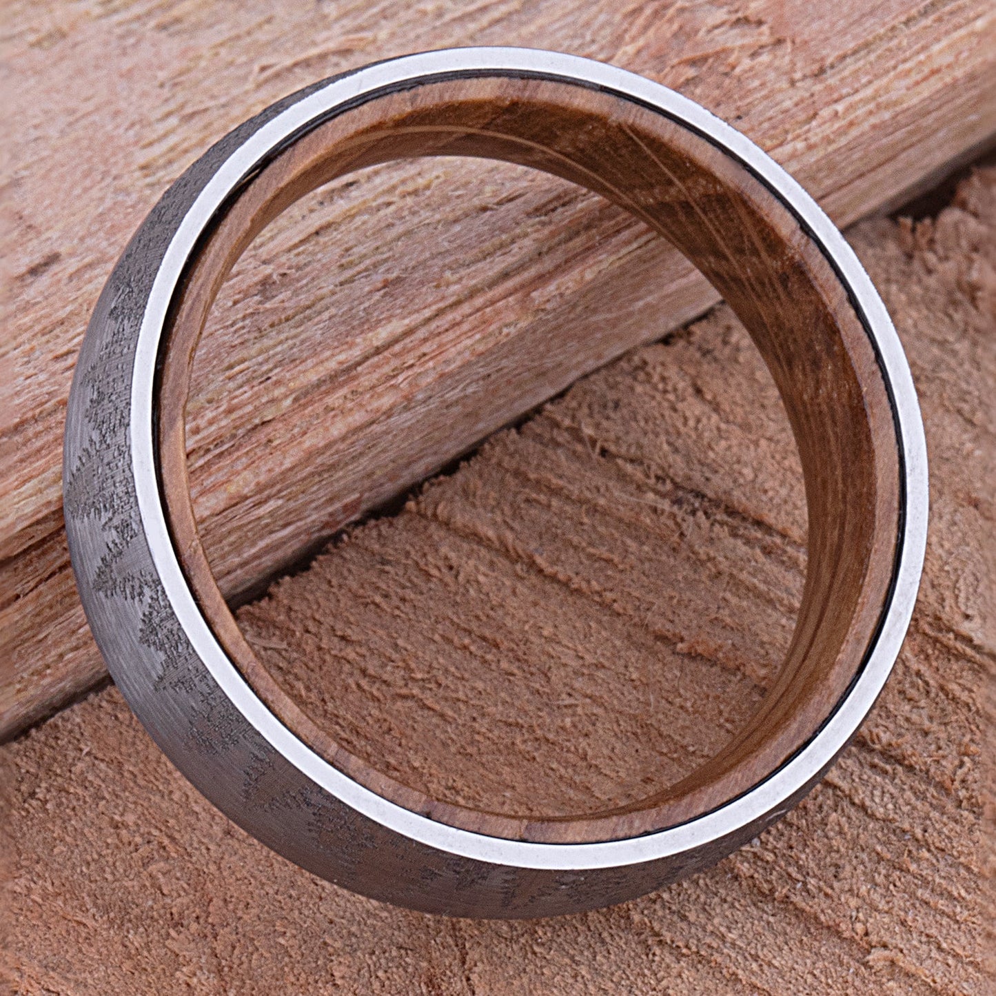  Tungsten Ring with Whiskey Barrel - 6mm Width
