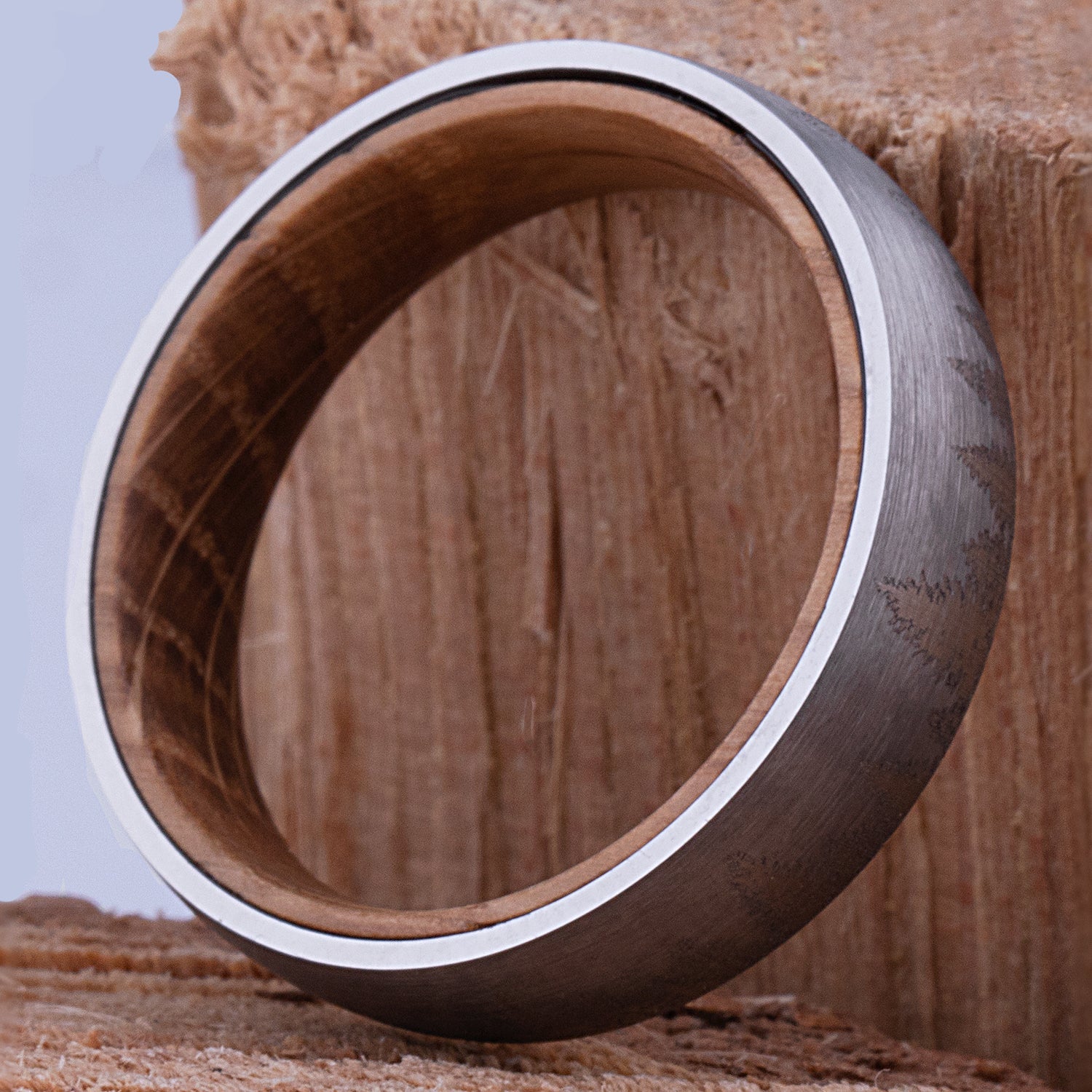  Tungsten Ring with Whiskey Barrel - 6mm Width