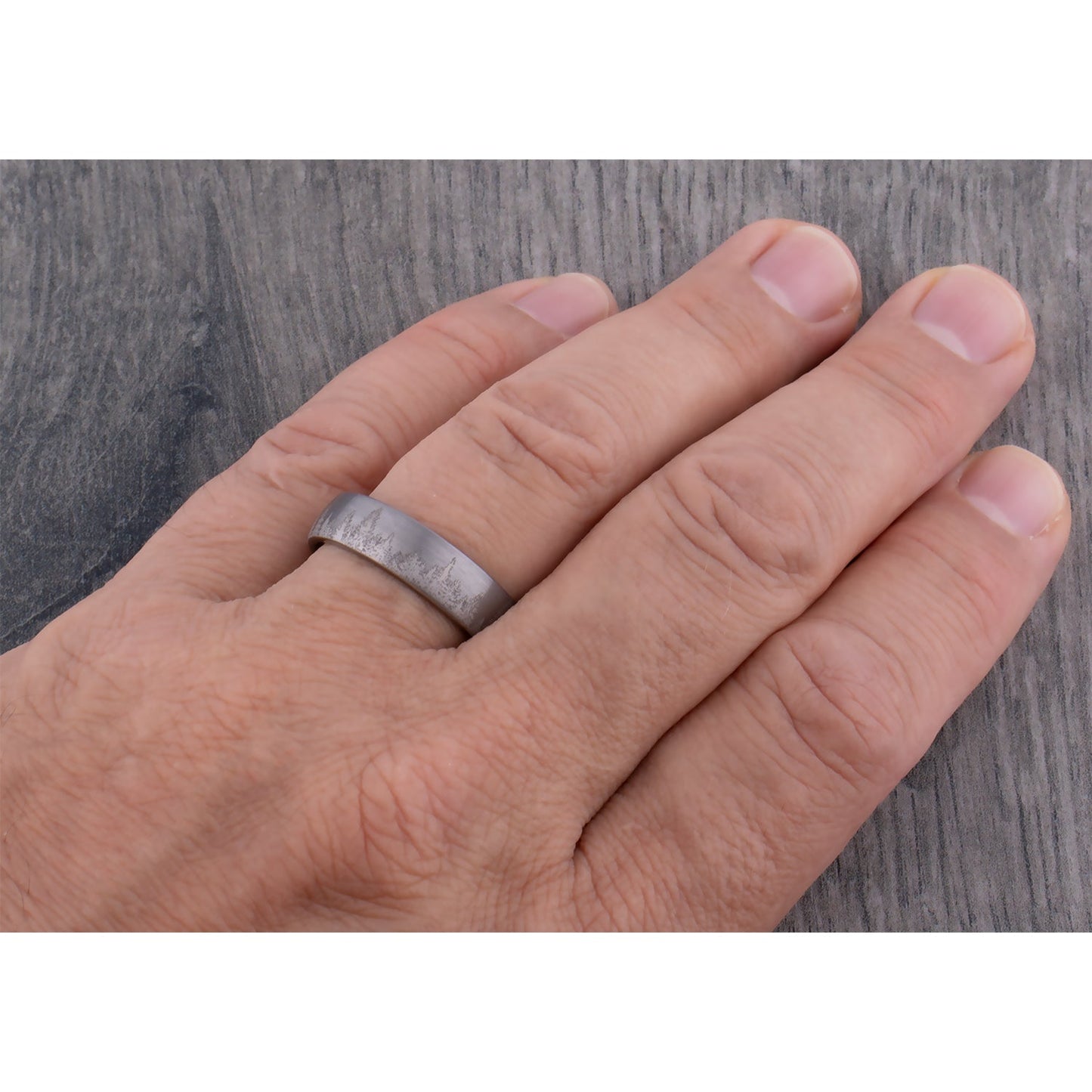 Forest Tungsten Ring for Weddings or Engagements 6mm Wide, Promise Ring or Anniversary Band For Men or Women, Unique Outdoor Unisex Style