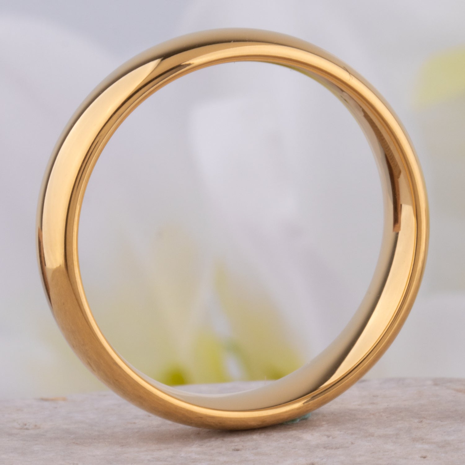  Tungsten Ring with Yellow Gold - 6mm Width