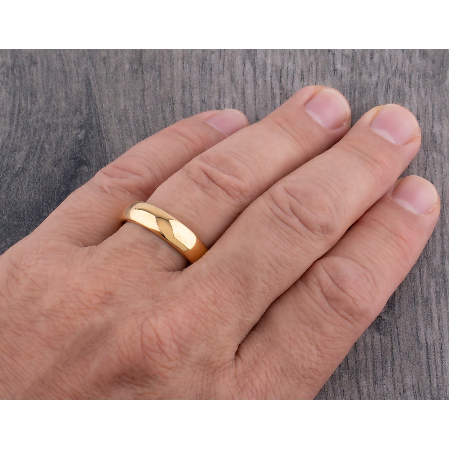  Tungsten Ring with Yellow Gold - 6mm Width