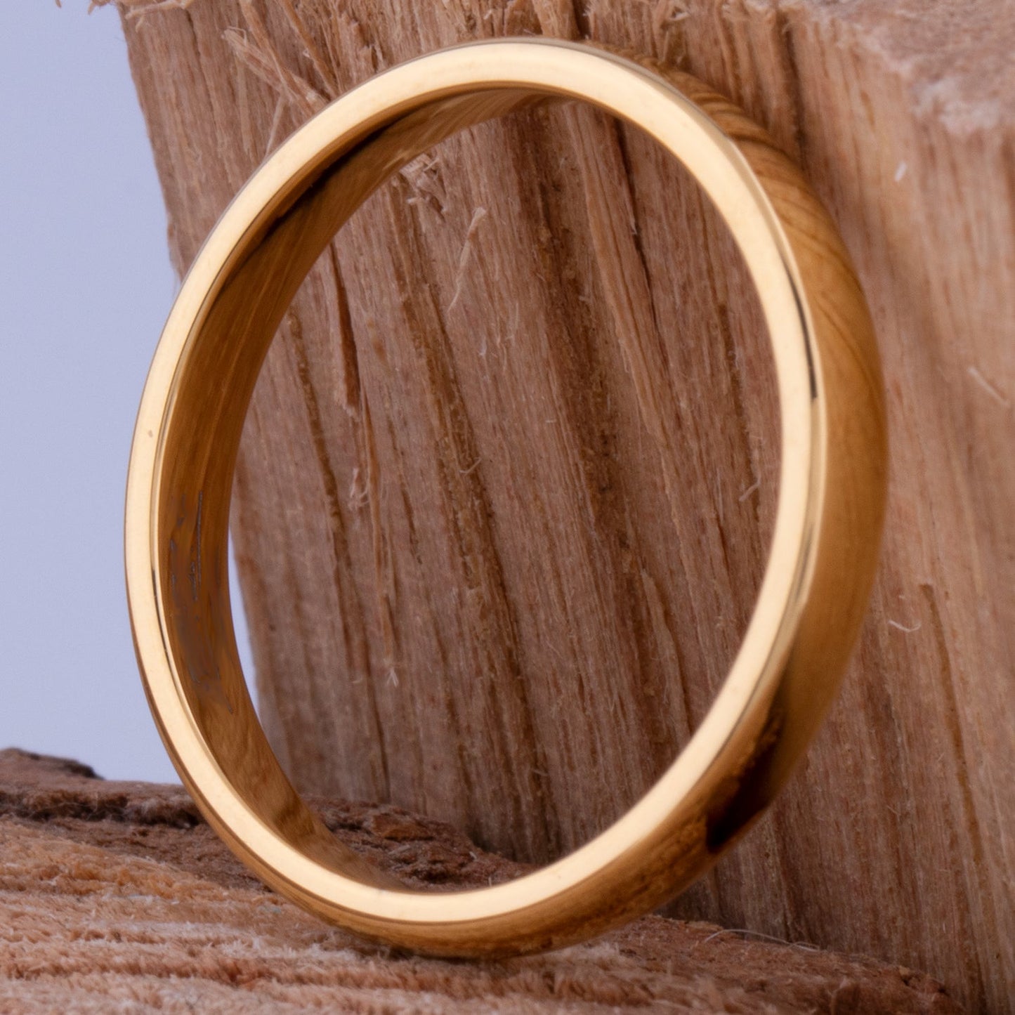 Tungsten Ring with Yellow Gold - 3mm Width