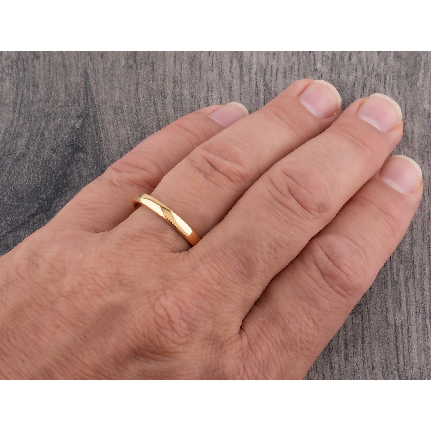 Tungsten Ring with Yellow Gold - 3mm Width